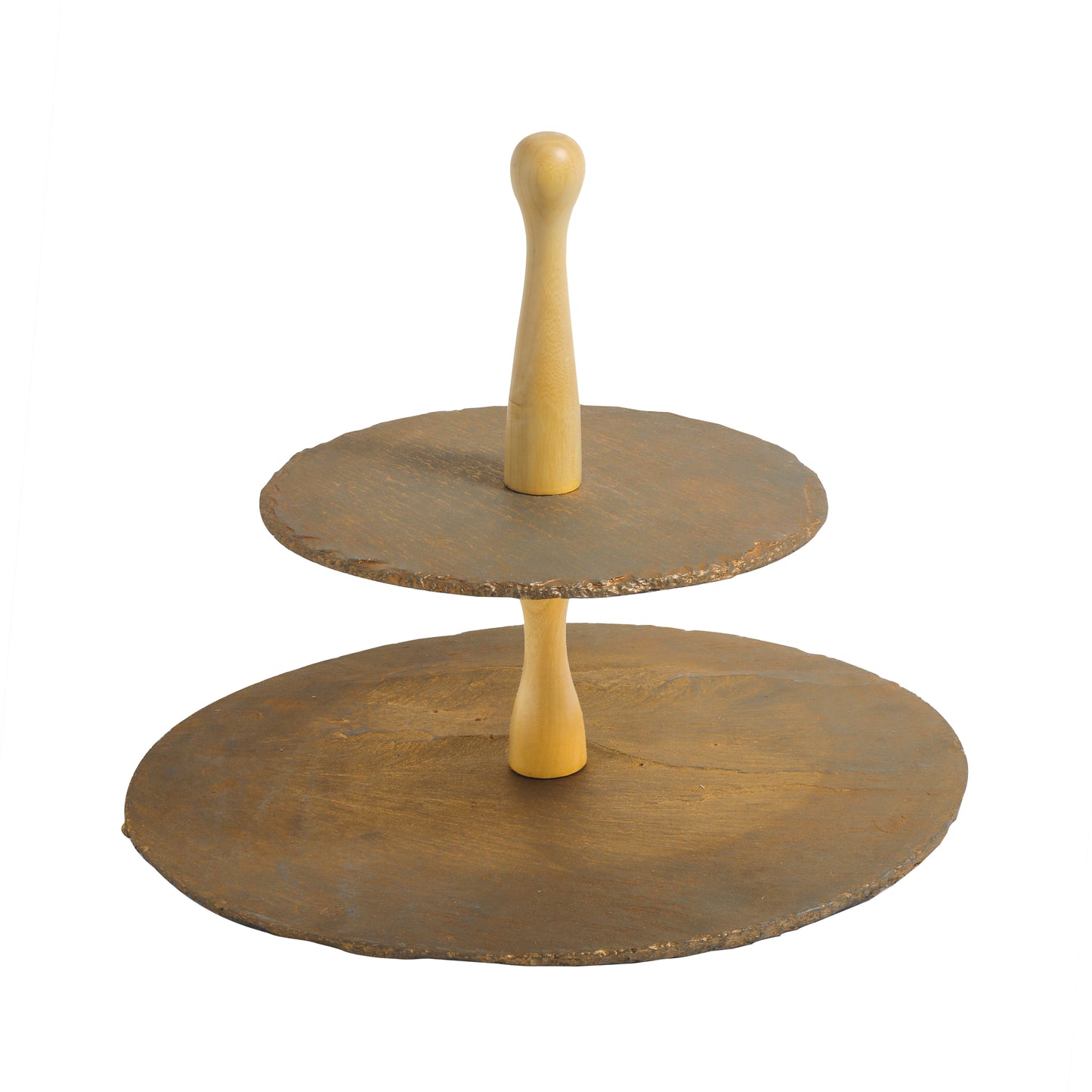Tiramisu Wood & Resin 2-Tier Dessert Server
