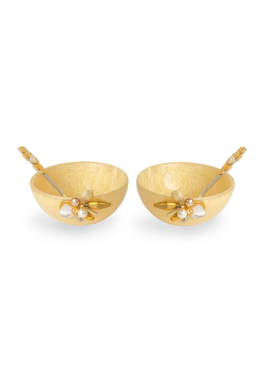 Gold Pearl Decorative Snack Bowls (Set of 2) tiramisuusa