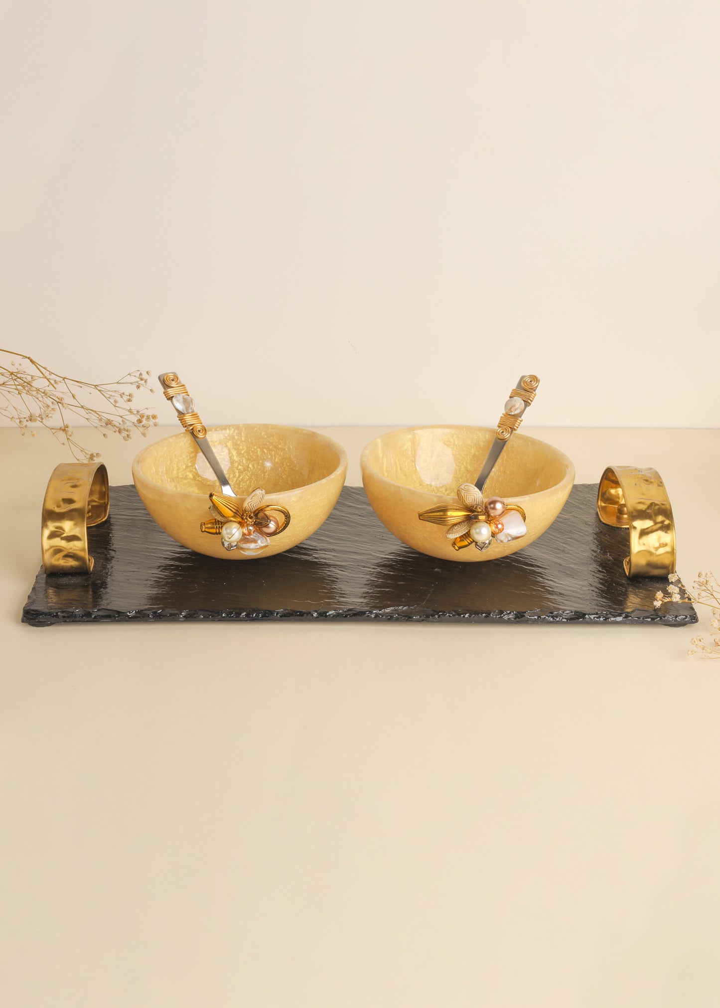 Gold Pearl Decorative Snack Bowls (Set of 2) tiramisuusa