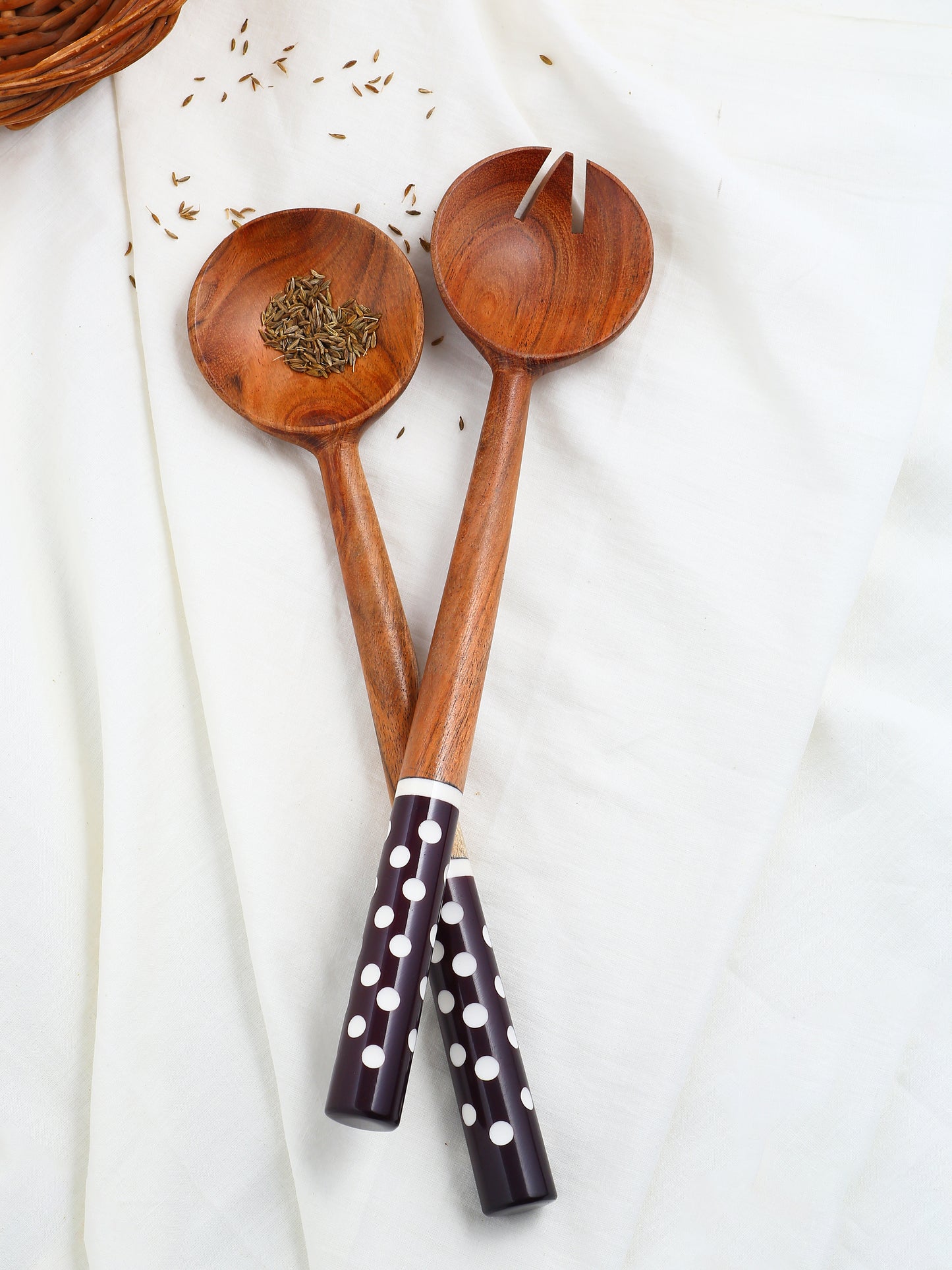 Resin & Wood Salad Set