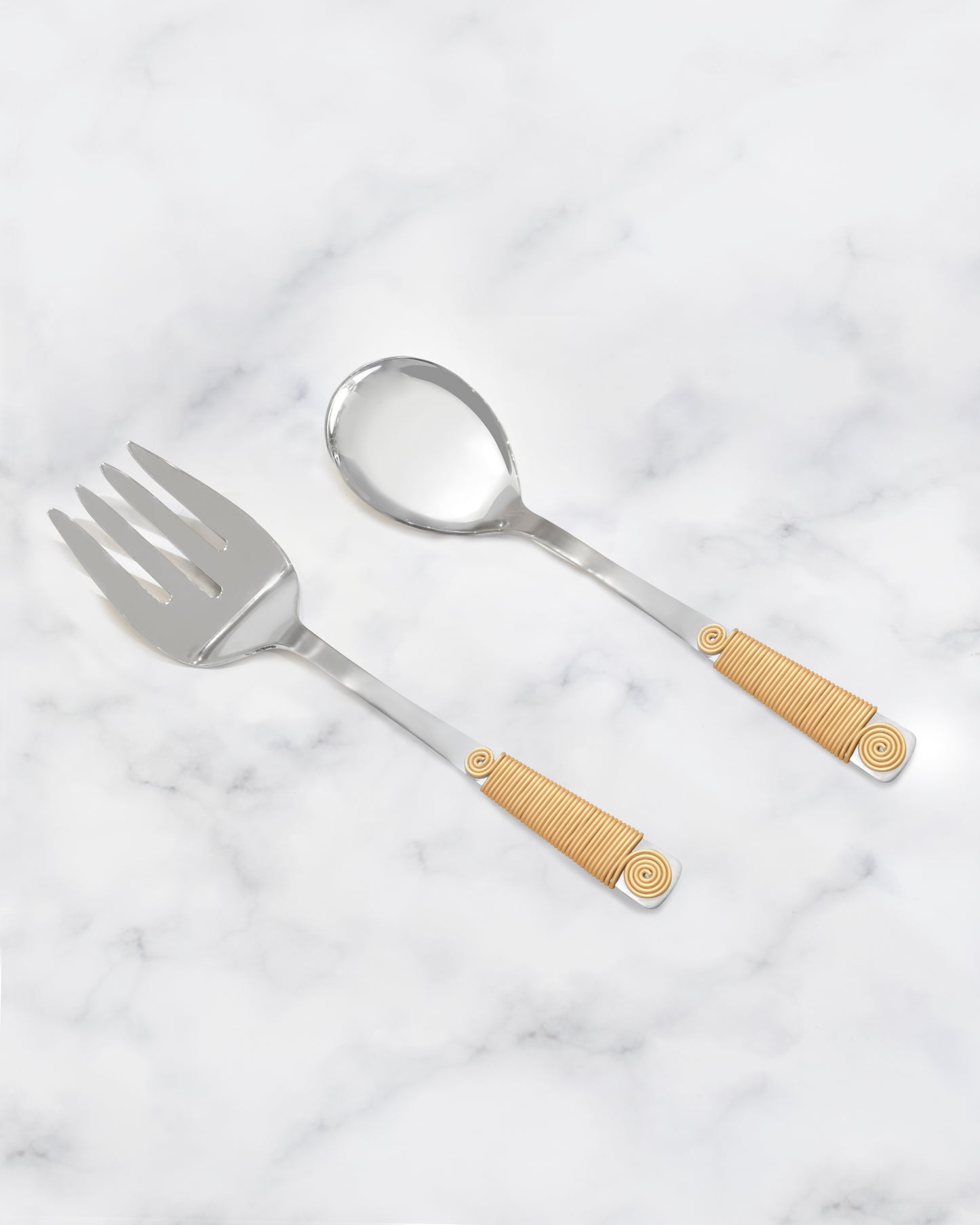 Matte Gold Wrapped Salad Server Set tiramisuusa