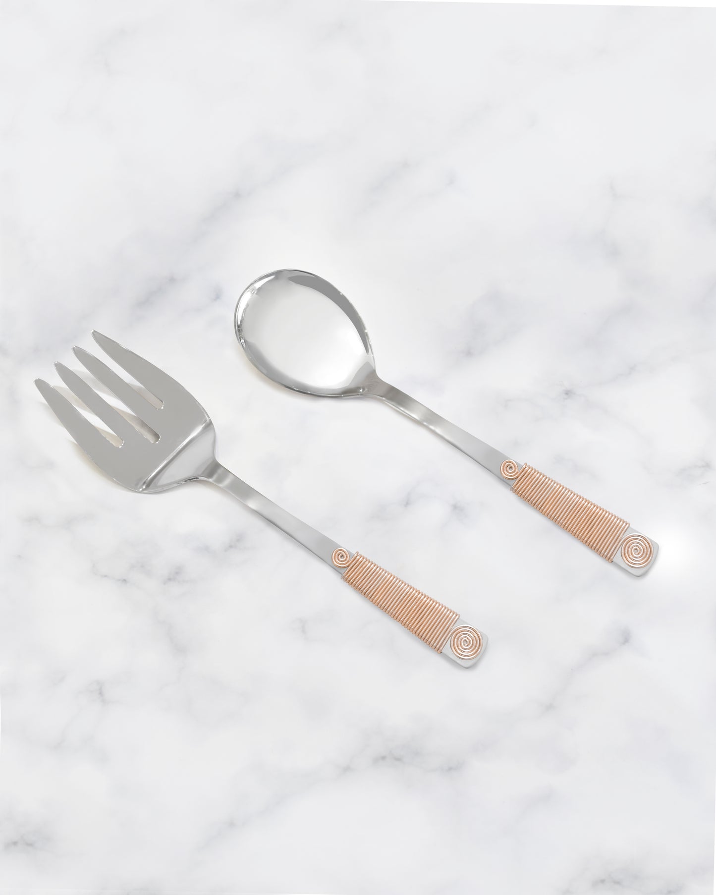 Rose Gold Wrapped Salad Server Set tiramisuusa