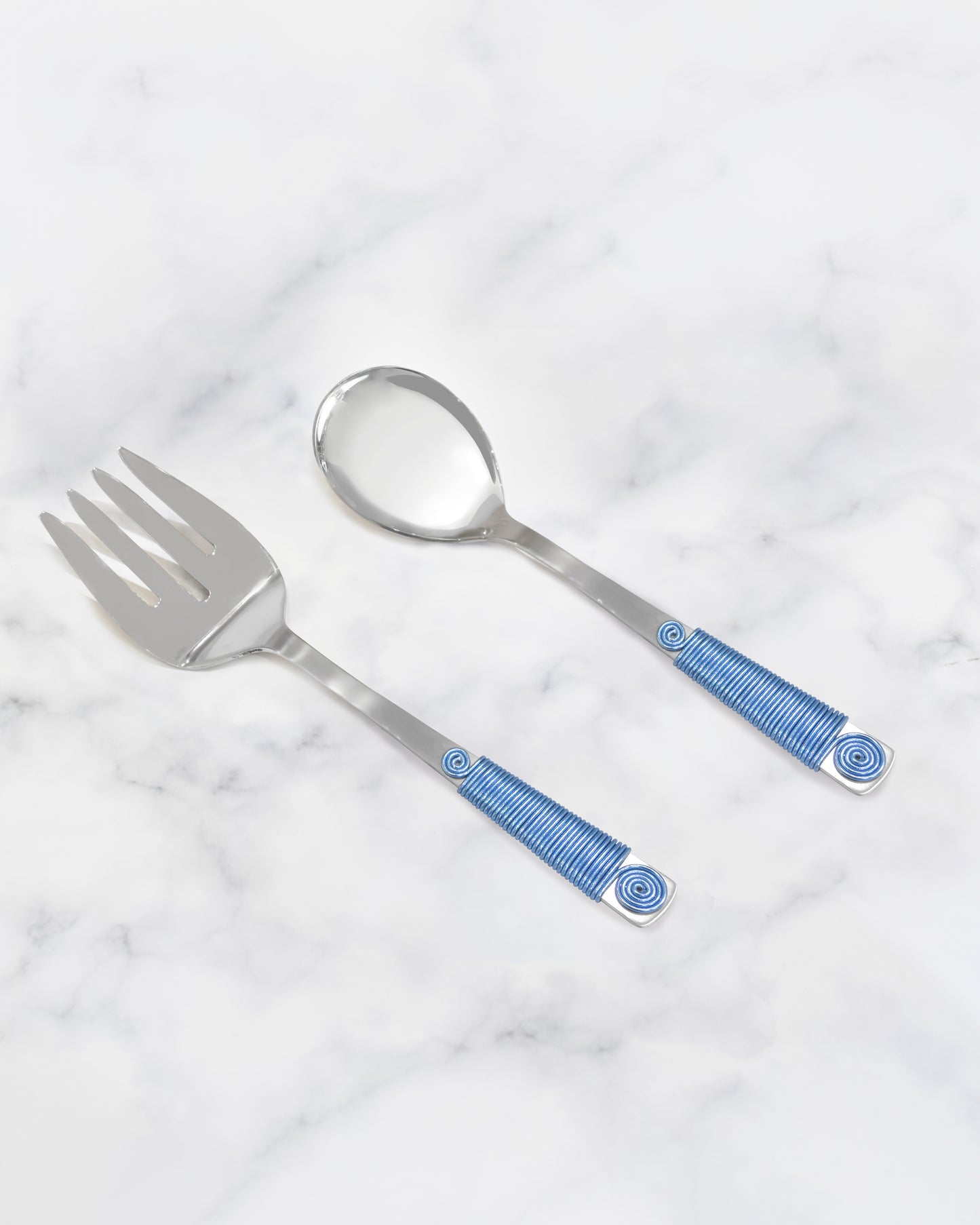 Sapphire Blue Wrapped Salad Server Set tiramisuusa