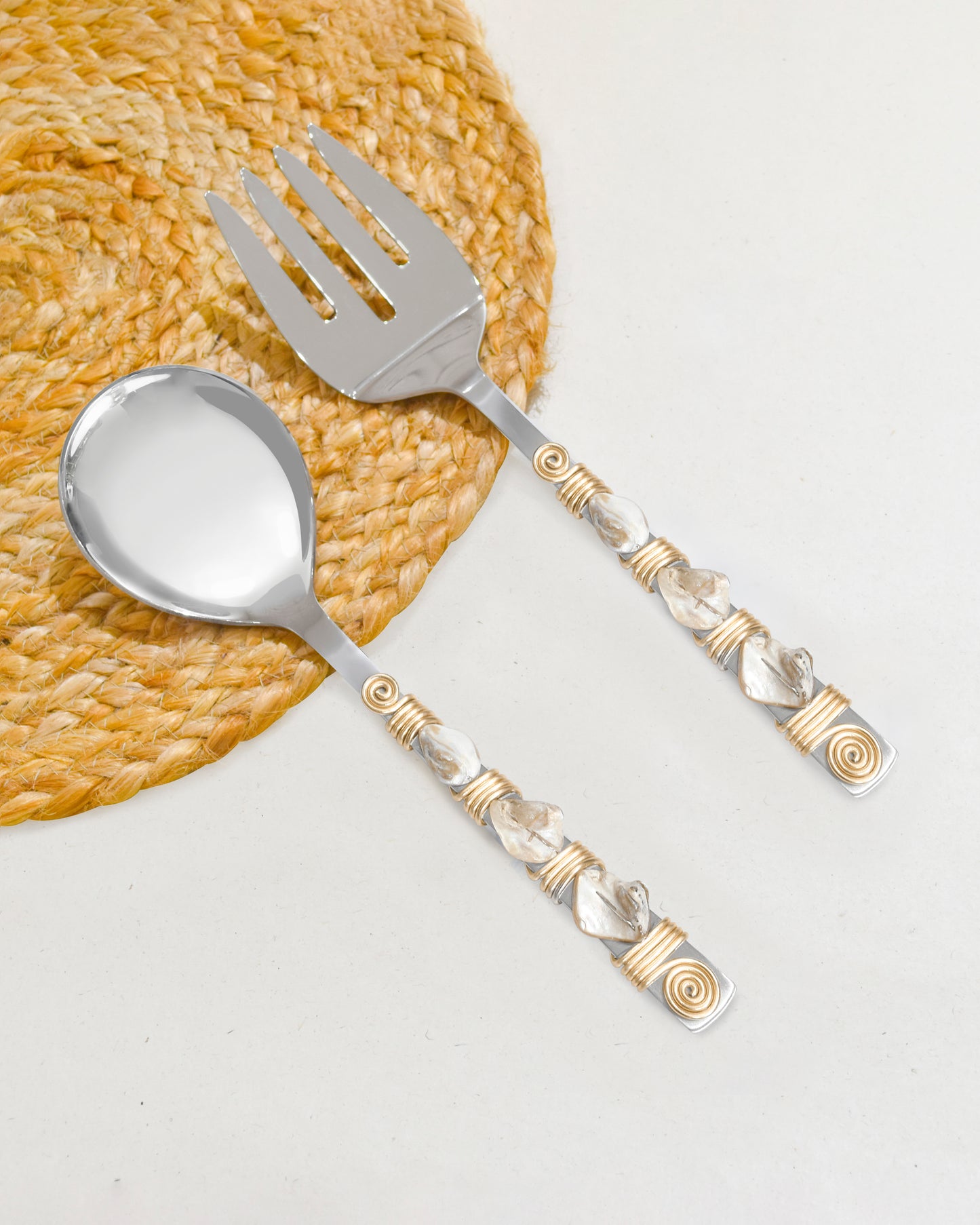 Mother of Pearl Salad Server Set tiramisuusa