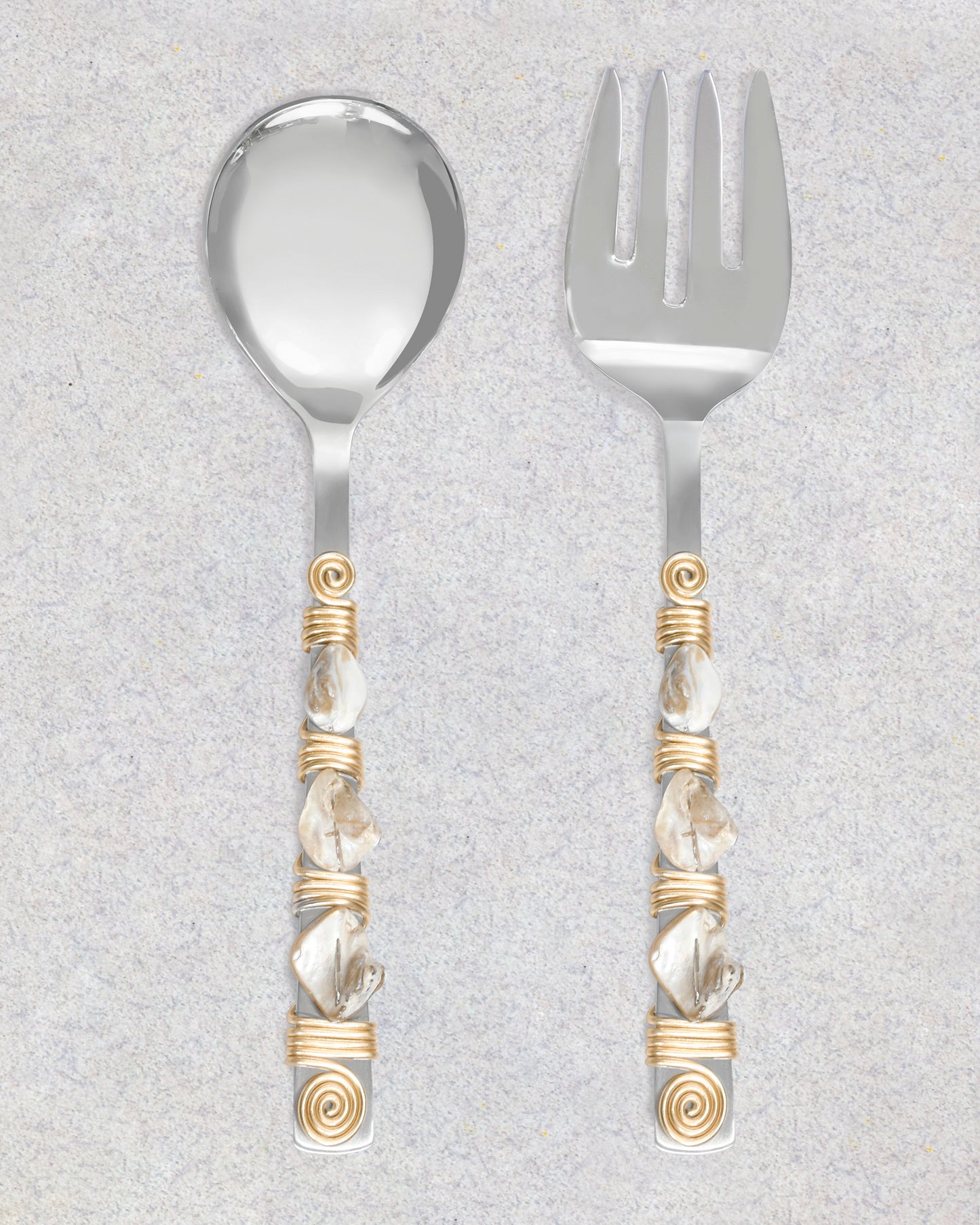 Mother of Pearl Salad Server Set tiramisuusa
