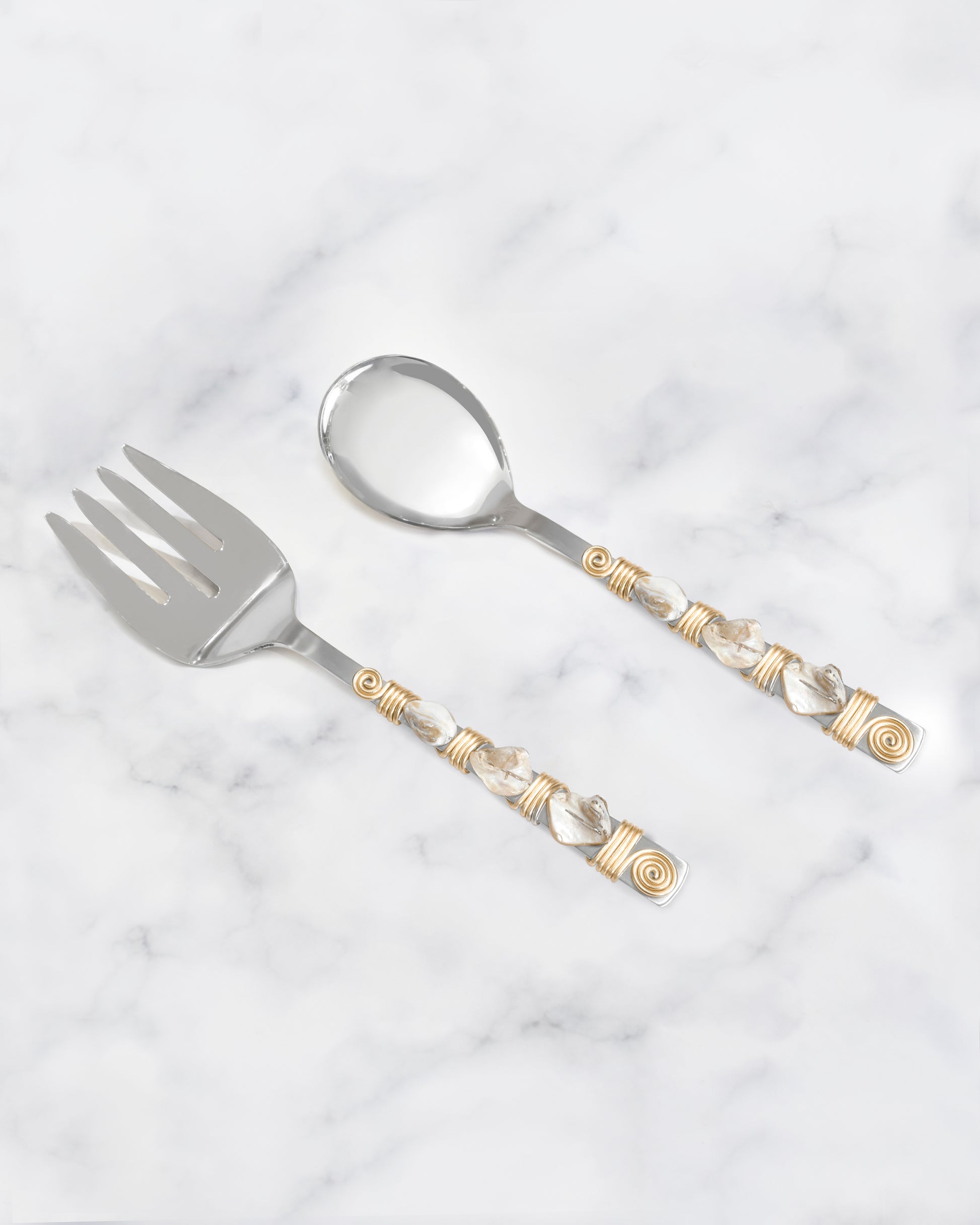 Mother of Pearl Salad Server Set tiramisuusa