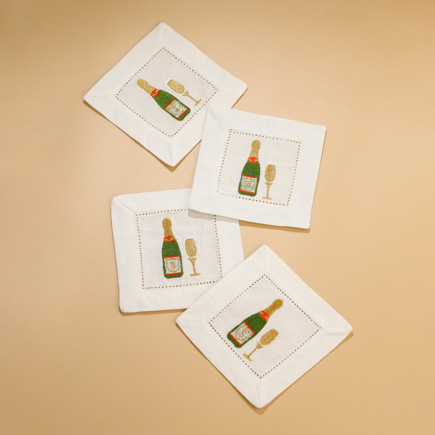 Vino Vista Elegant Embroidered Cocktail Napkins