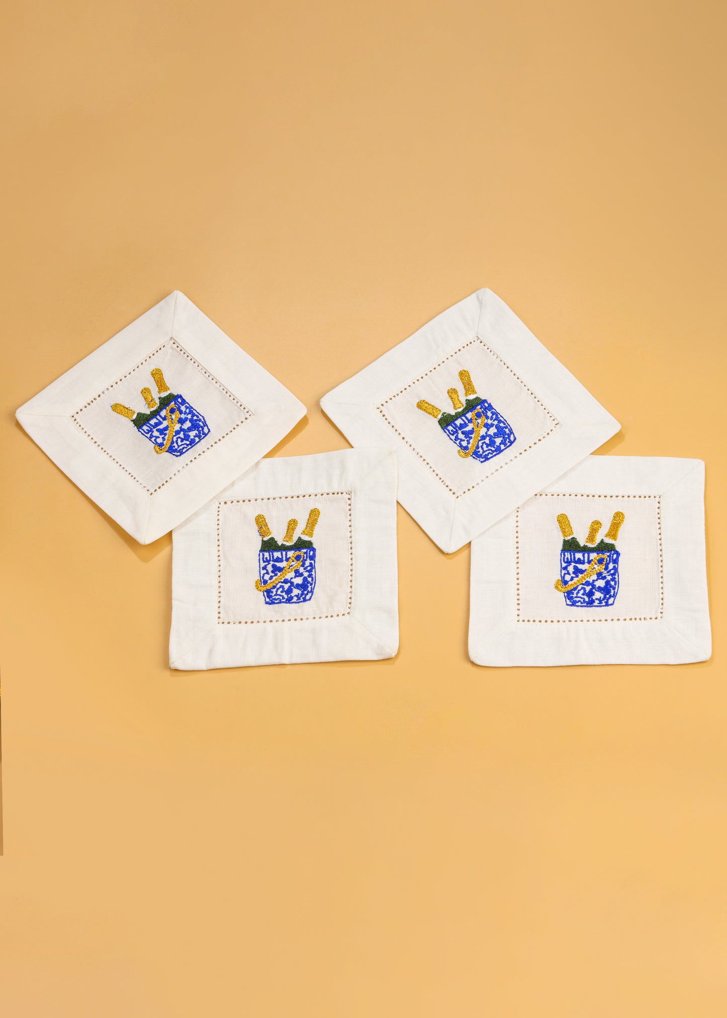 Bubbly Bliss Embroidered Cocktail Napkins tiramisuusa