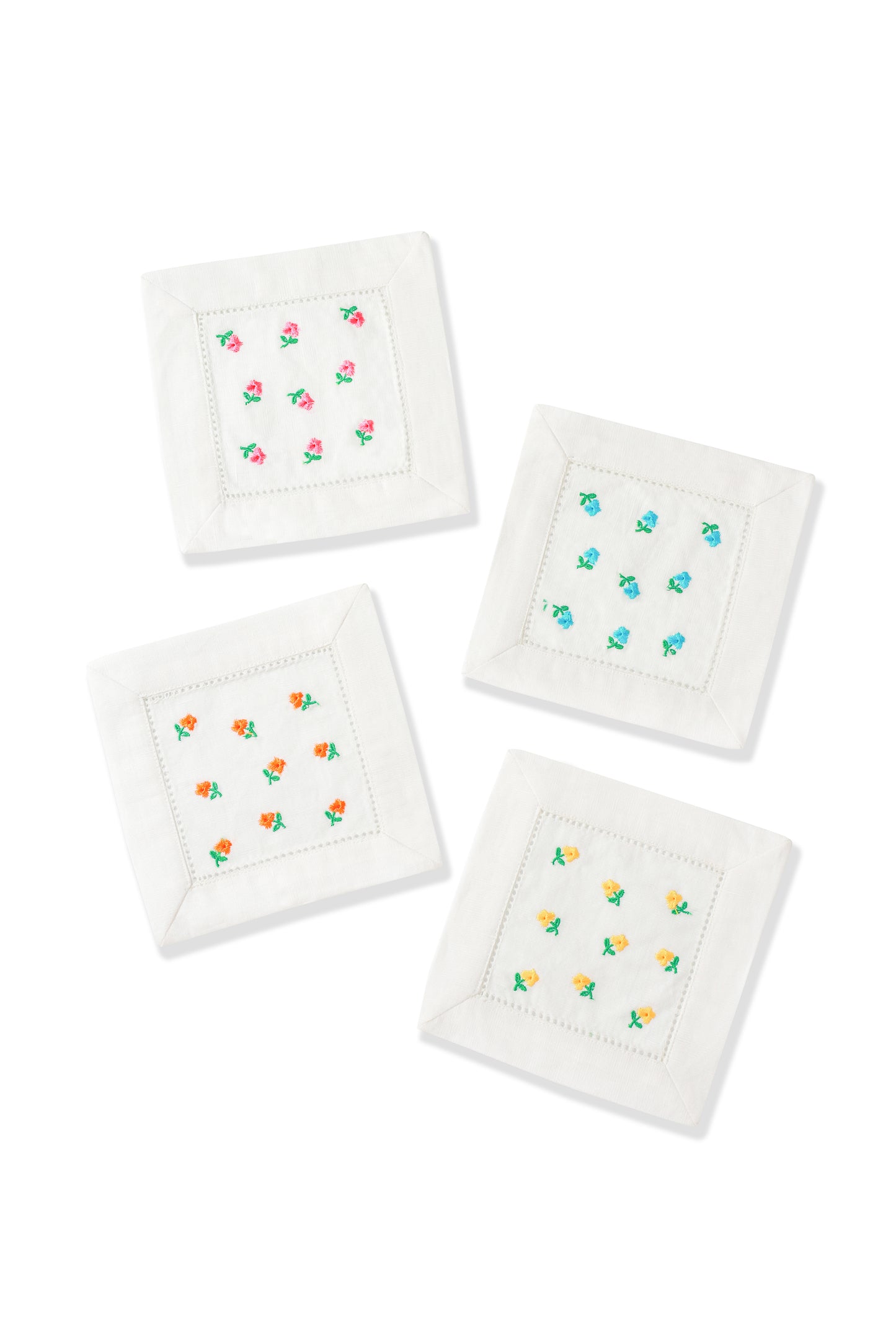 Petite Blooms Linen Cocktail Napkins – Set of 4