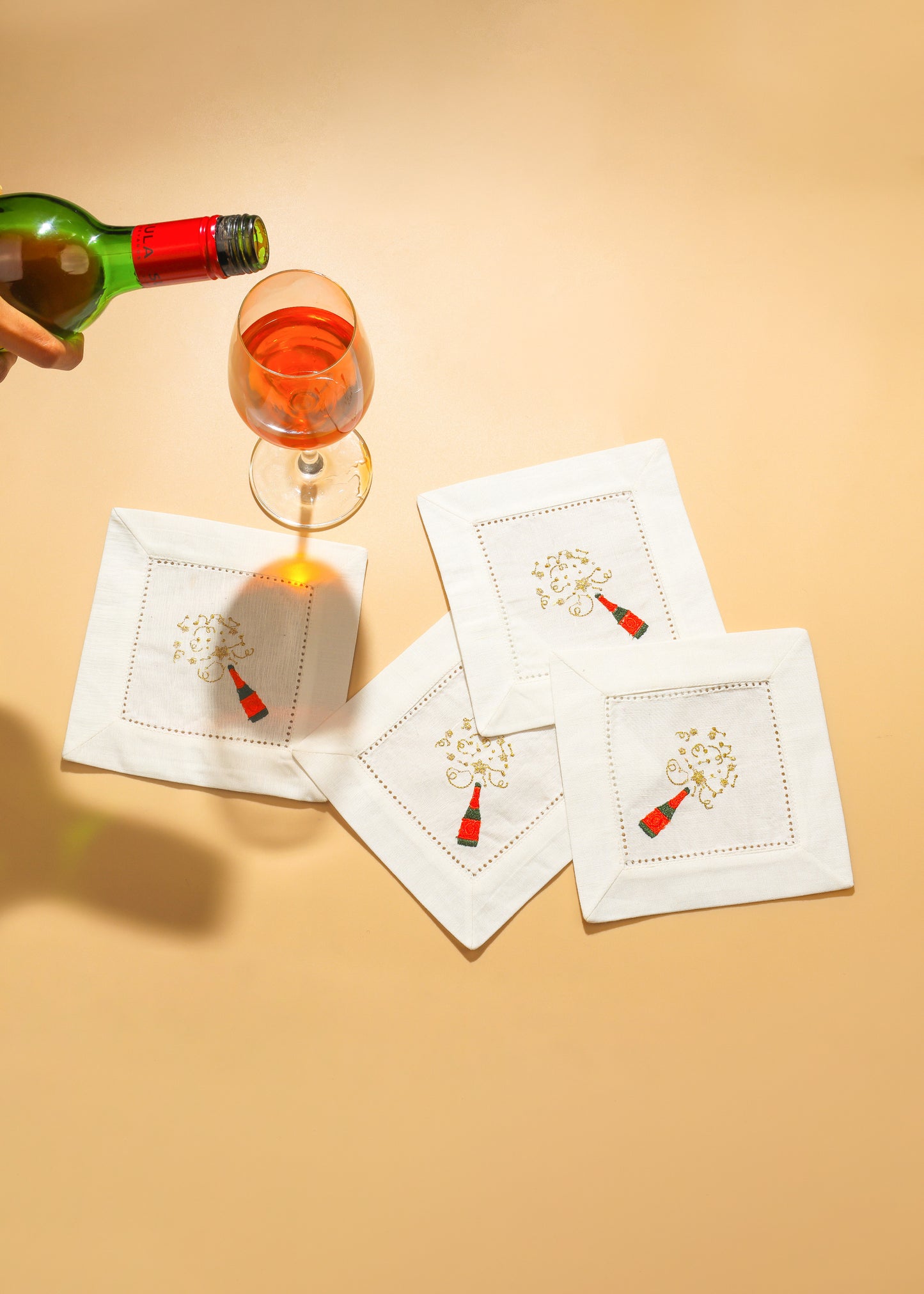 Sip & Sparkle Embroidered Cocktail Napkins