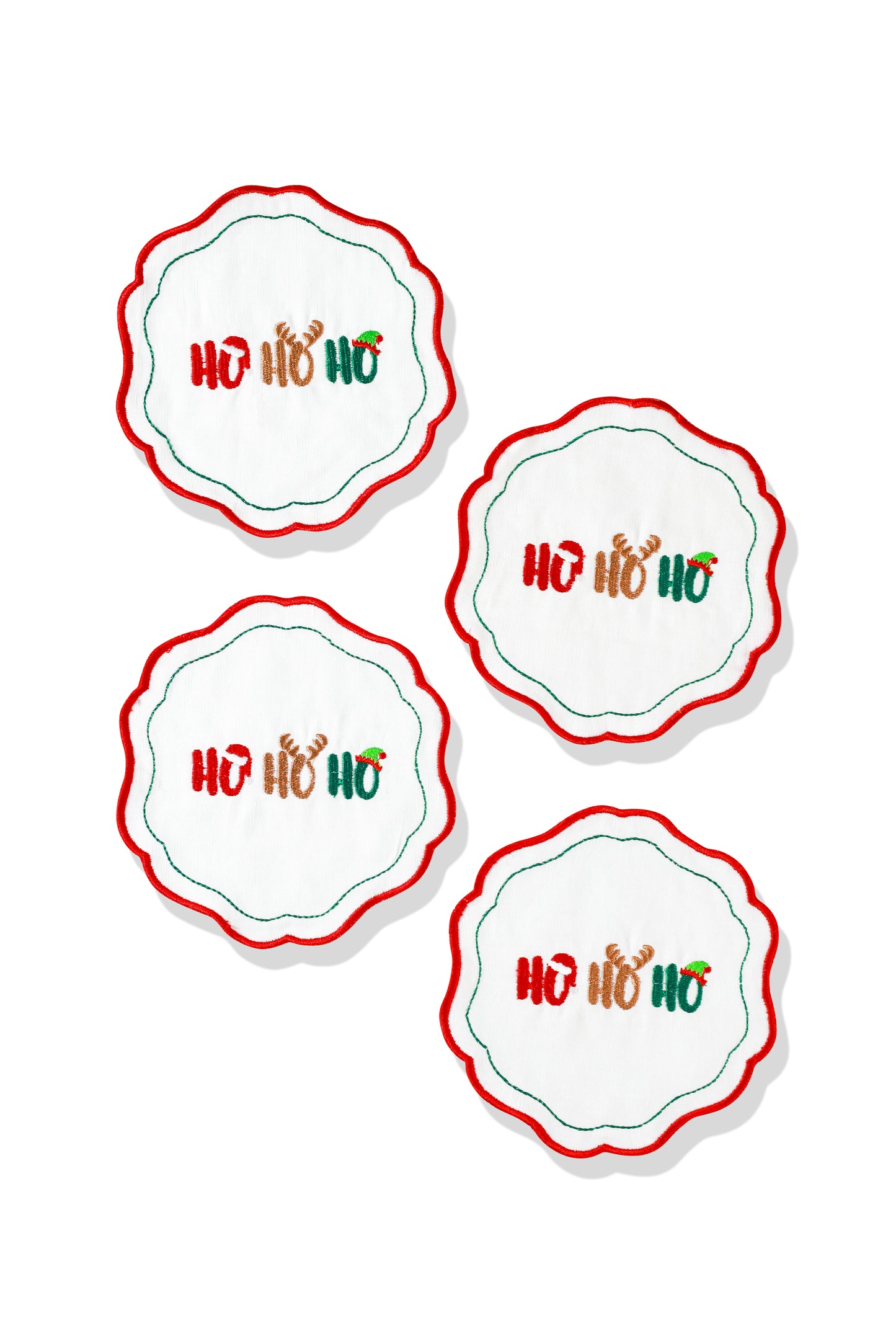 Holiday Cheer Embroidered Cocktail Napkins – Set of 4