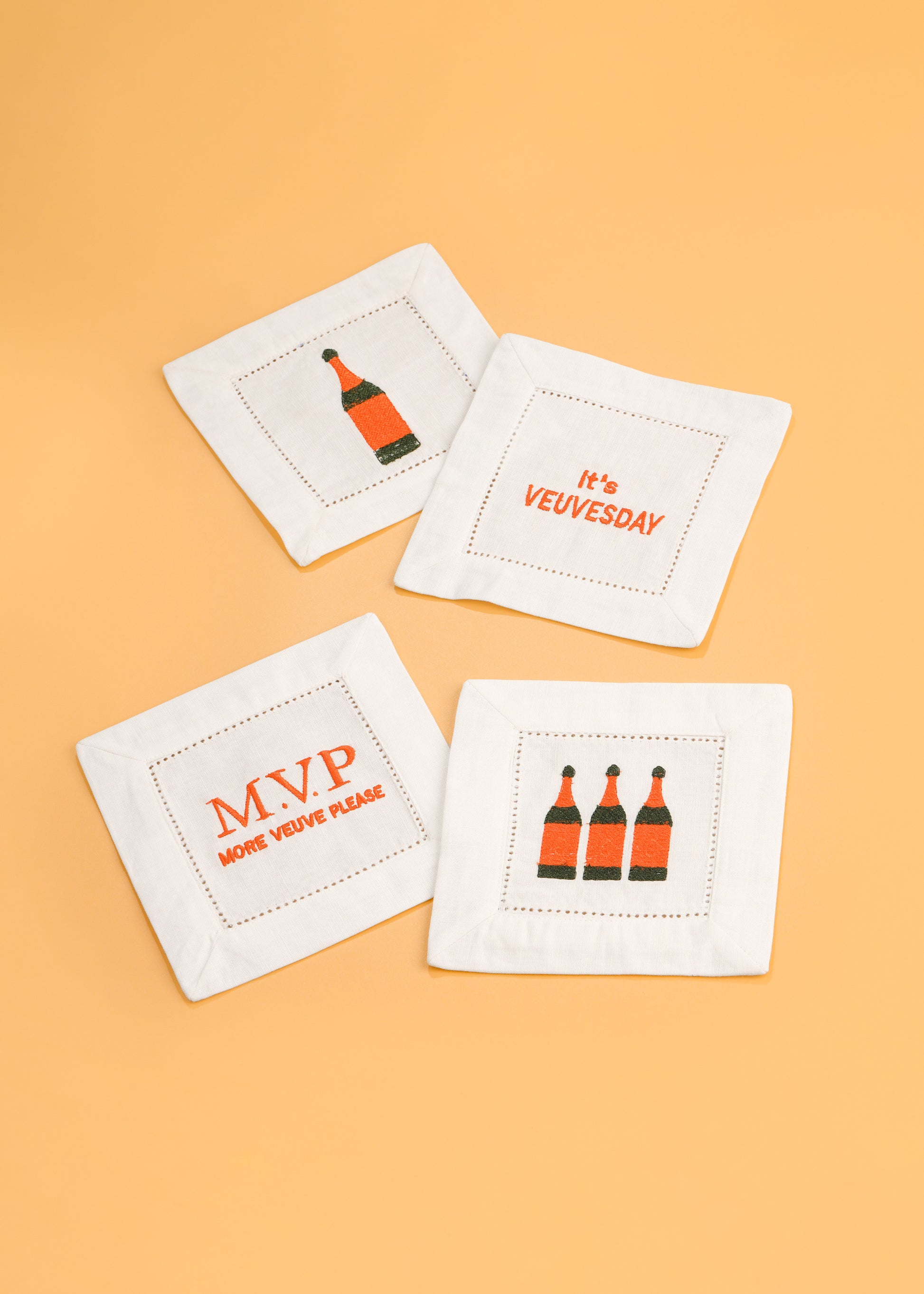 Champagne Soirée Embroidered Cocktail Napkins tiramisuusa