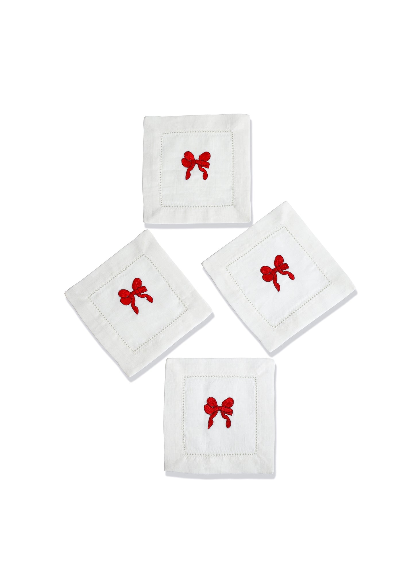 Festive Red Bow Cocktail Napkins tiramisuusa