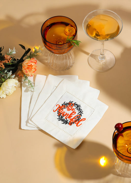 Be Thankful Wreath Cocktail Napkins tiramisuusa
