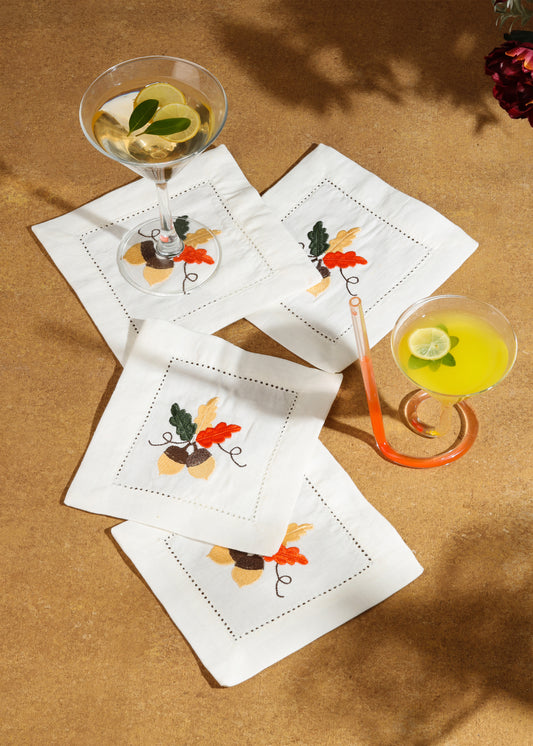Autumn Acorn Cocktail Napkins tiramisuusa
