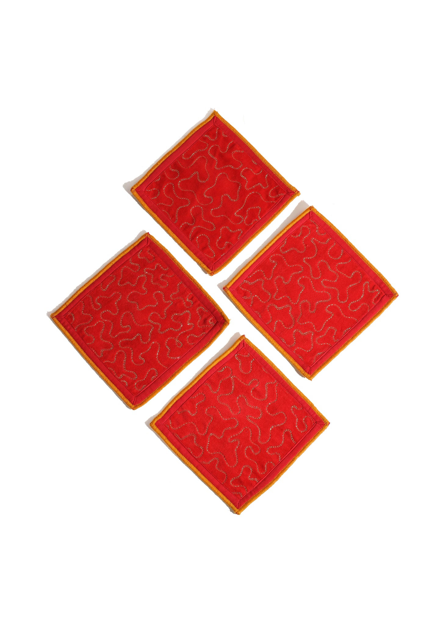 Autumn Blaze Embroidered Cocktail Napkins