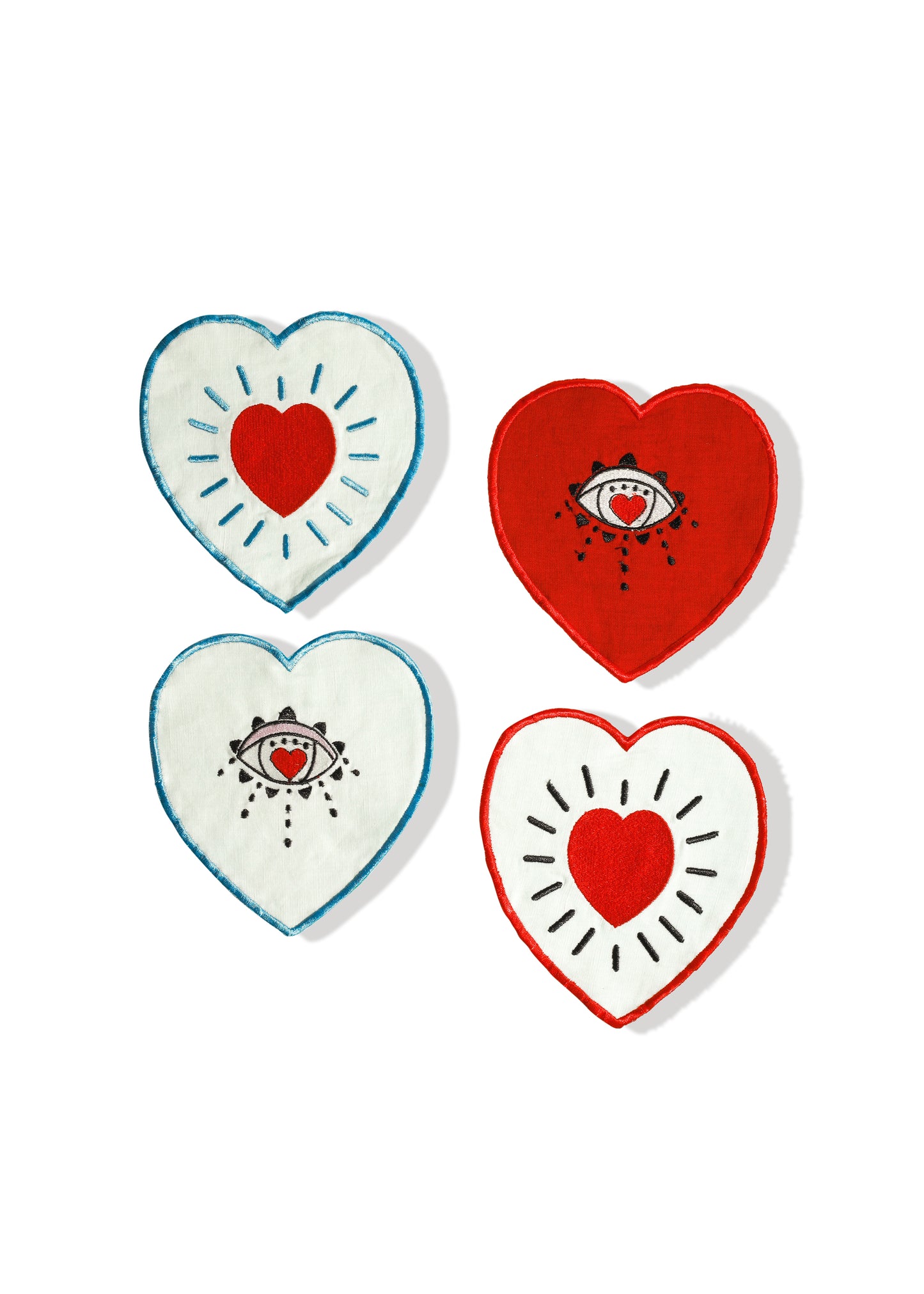 Modern Mystical Heart Cocktail Napkins (Set of 4)