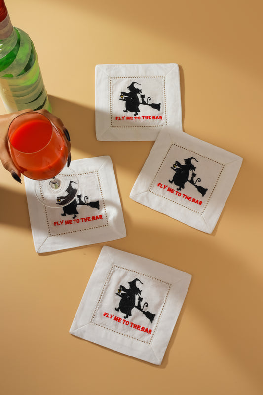 "Fly Me To The Bar" Cocktail Napkins Set