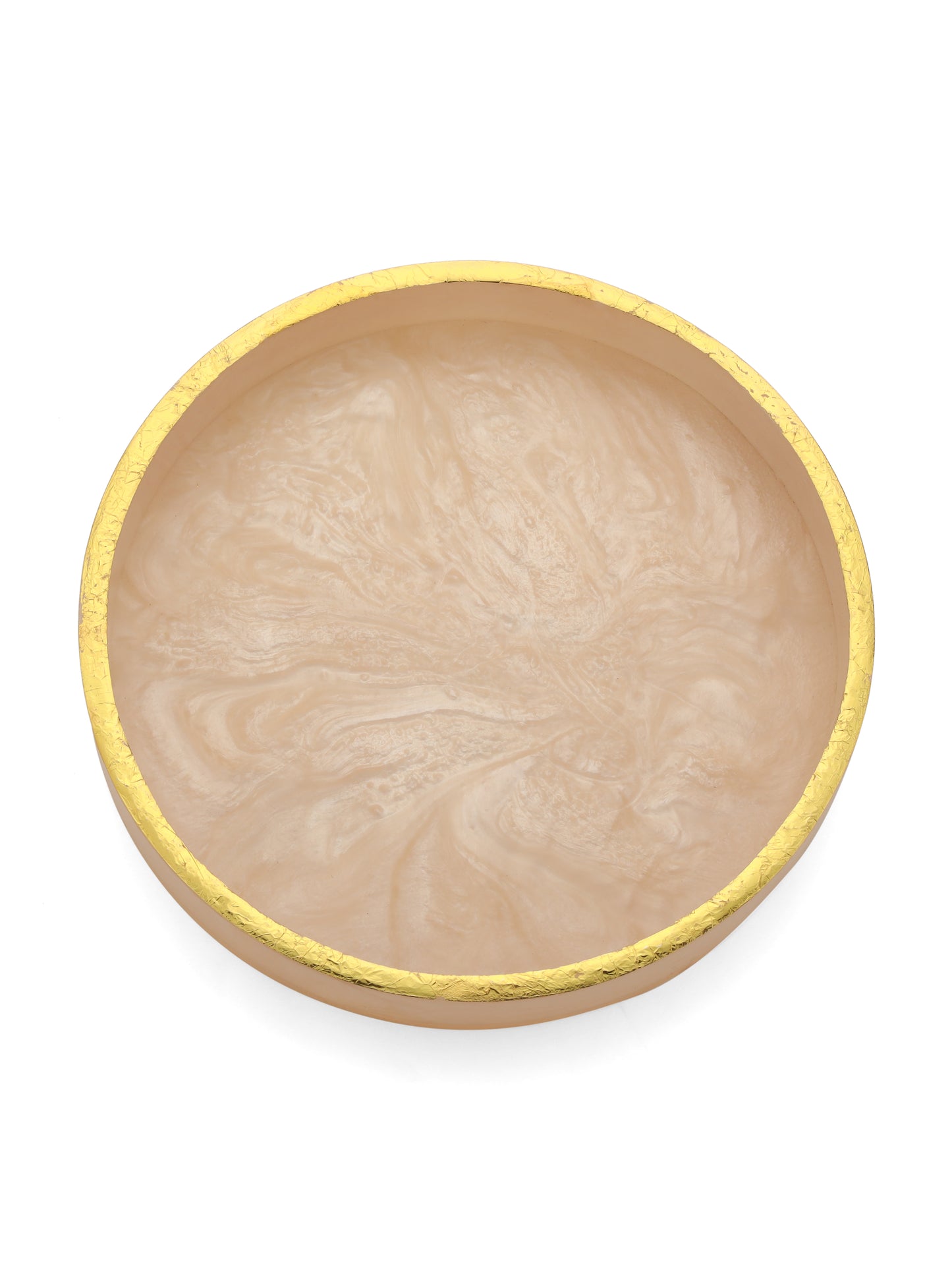 Ivory Resin Round Serving Tray
