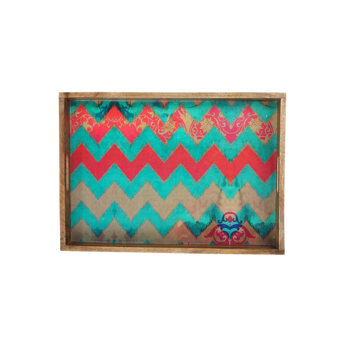 Sunrise Springs Resin And Wood Decorative Trays- Set of 3 tiramisuusa