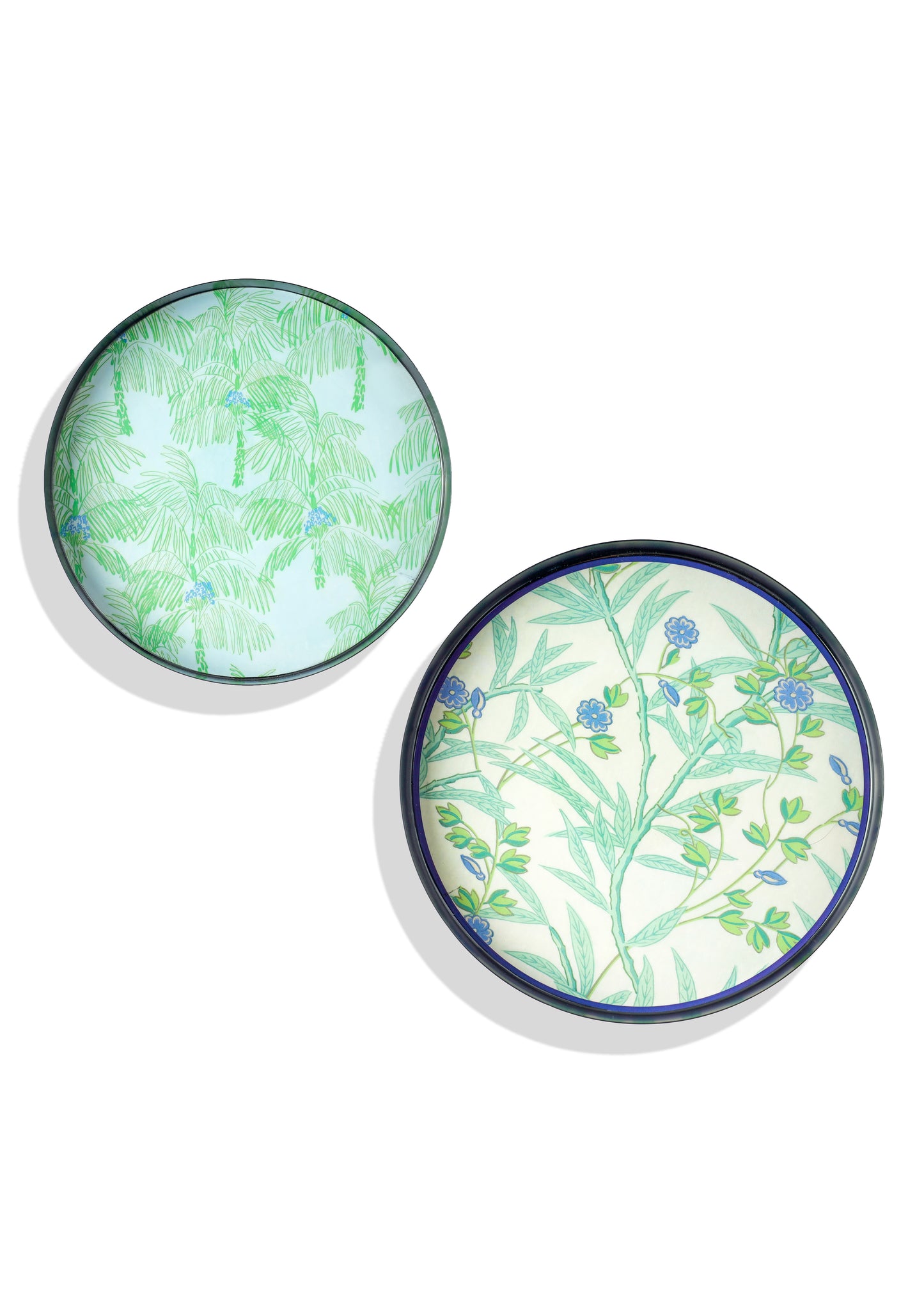 Verdant Whisper Metal Tray Set – Set of 2 (10" & 12")