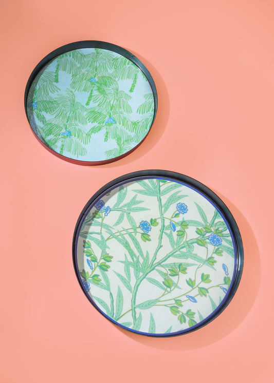 Verdant Whisper Metal Tray Set – Set of 2 (10" & 12")