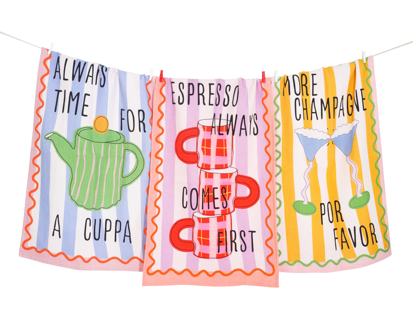 Convivial Beverage Cotton Kitchen Towel Set