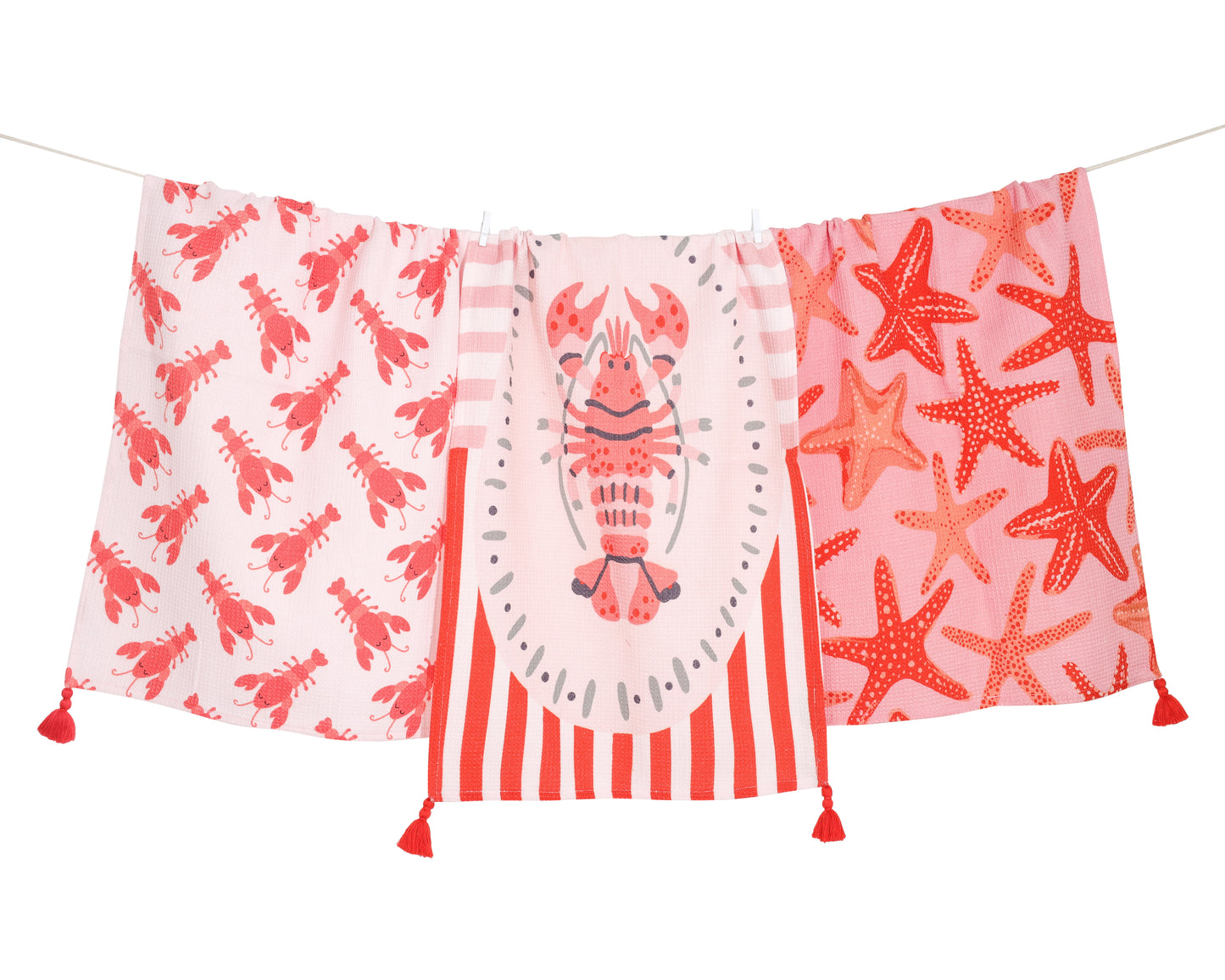 Coastal Lobster & Starfish Towel Set