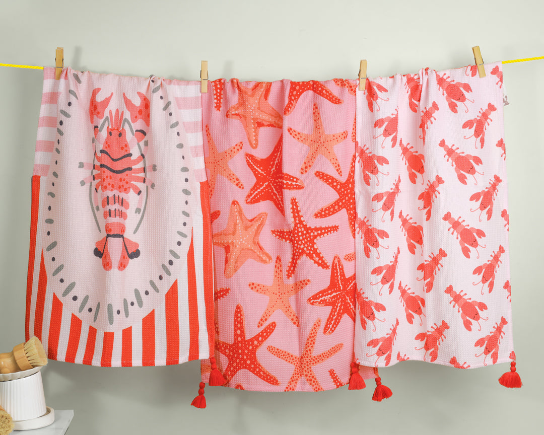 Coastal Lobster & Starfish Towel Set