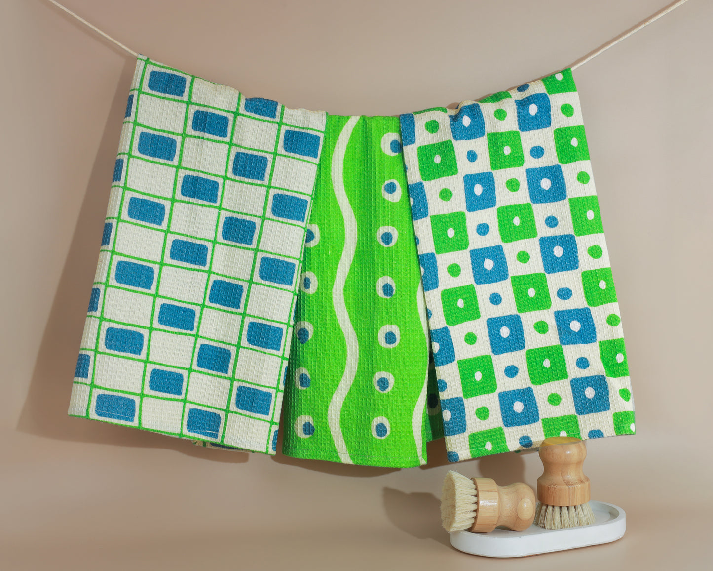 Retro Geometric Kitchen Towel Set