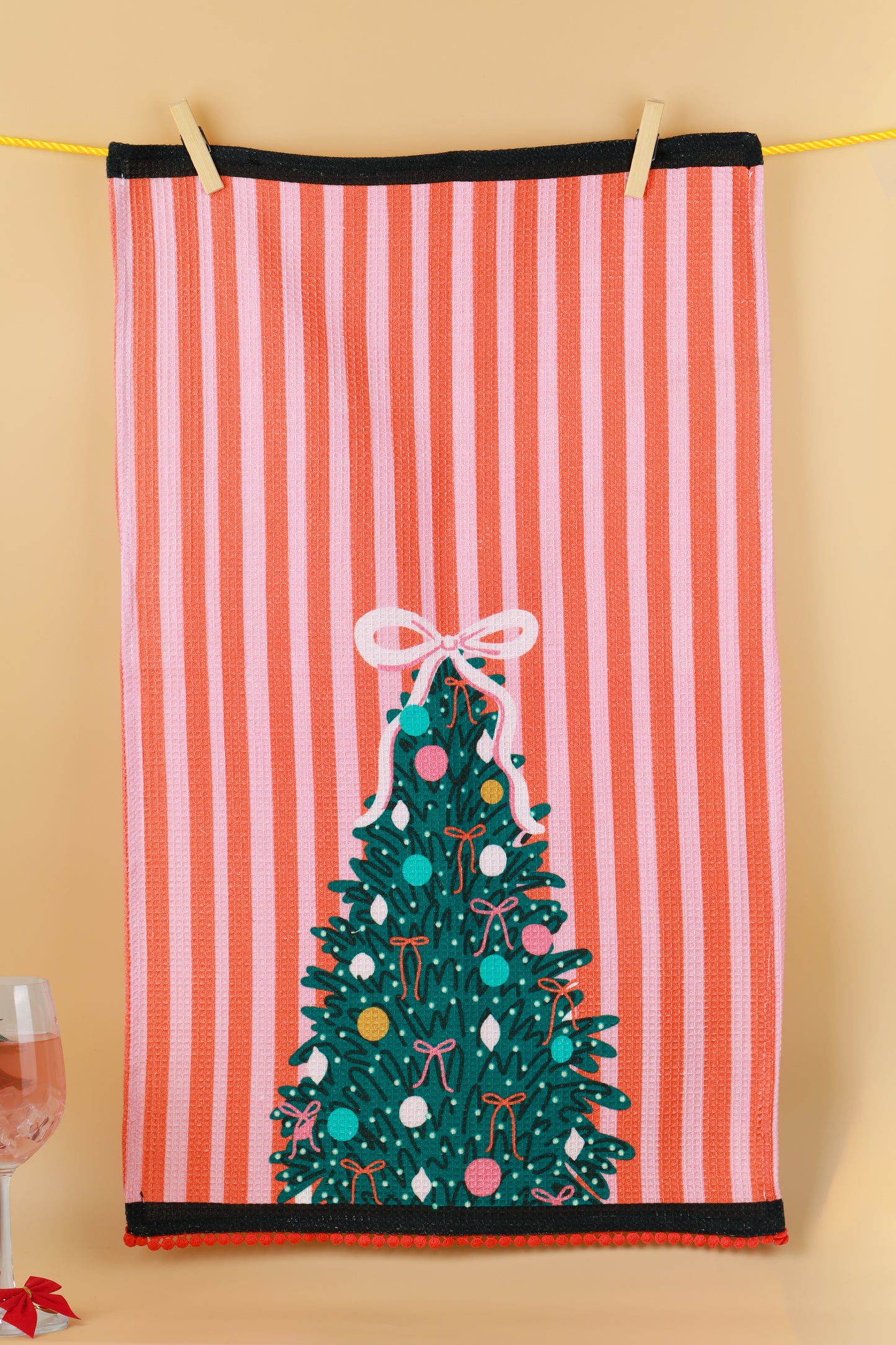 Merry & Bright" Modern Holiday Towel Set