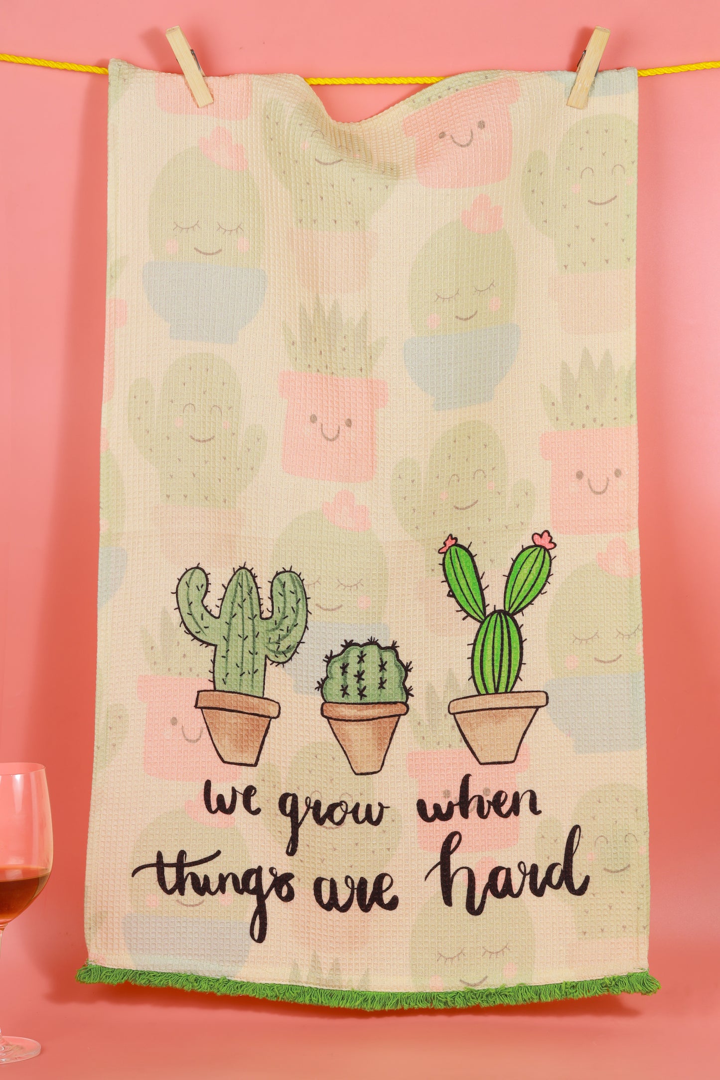 We Grow" Cactus Kitchen Towel Set