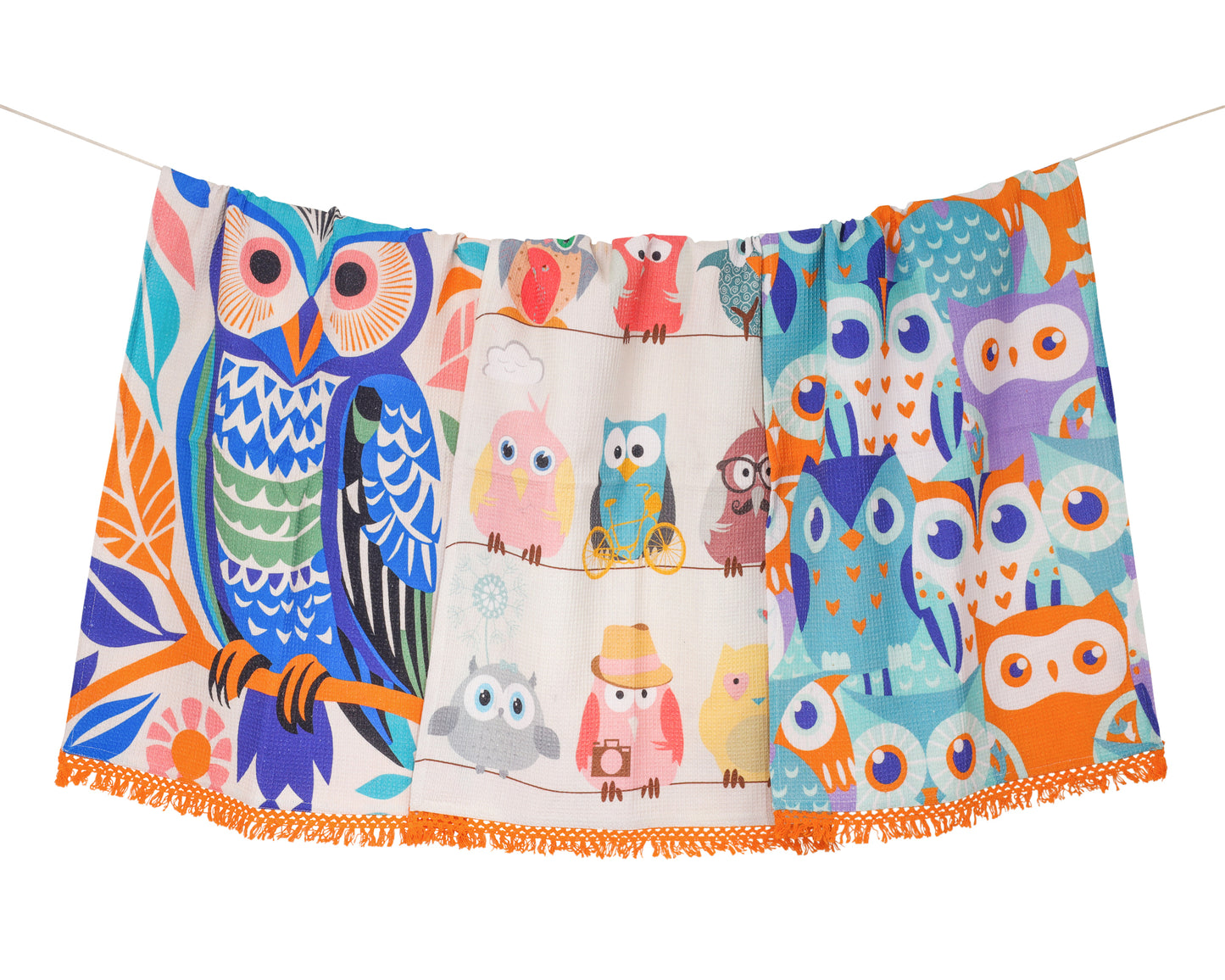 Whimsical Owl Kitchen Towel Set