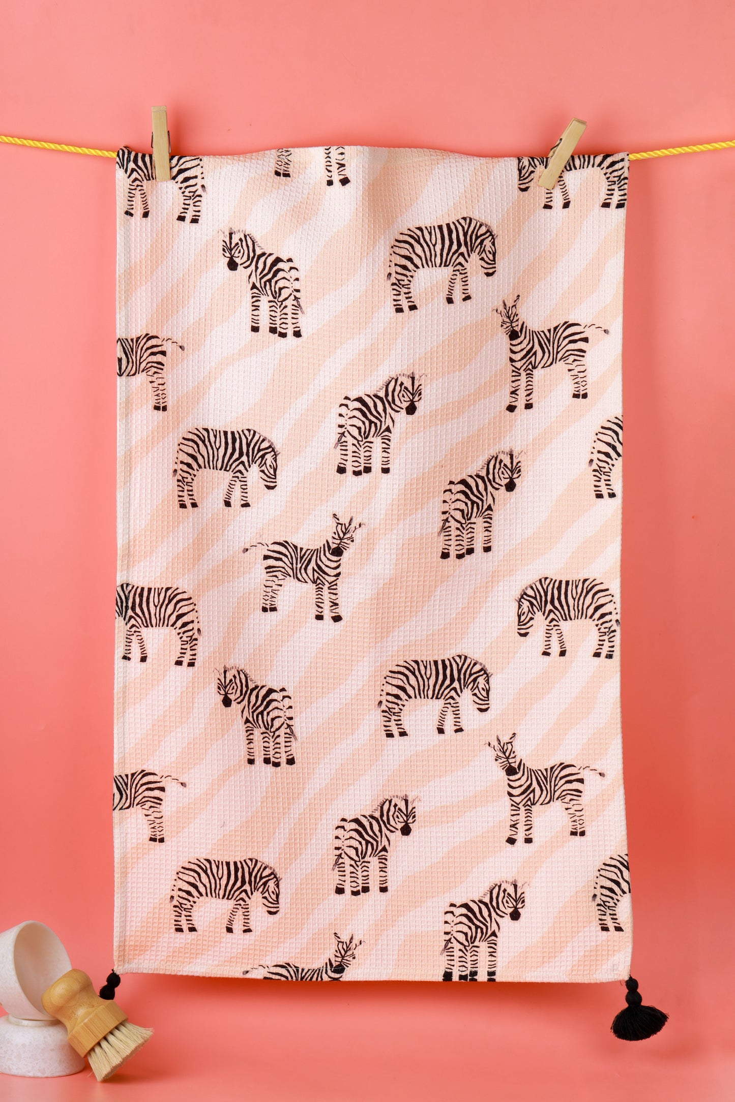 Whimsical Zebra Tassel Towel Set