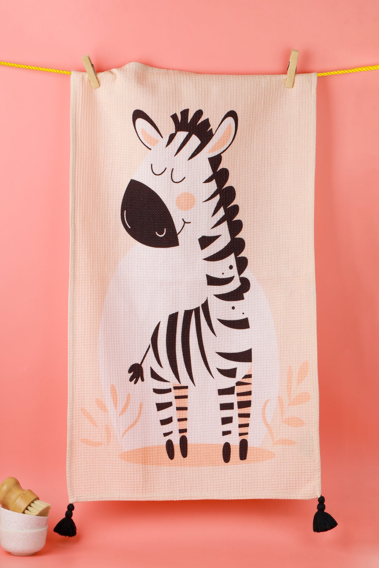 Whimsical Zebra Tassel Towel Set