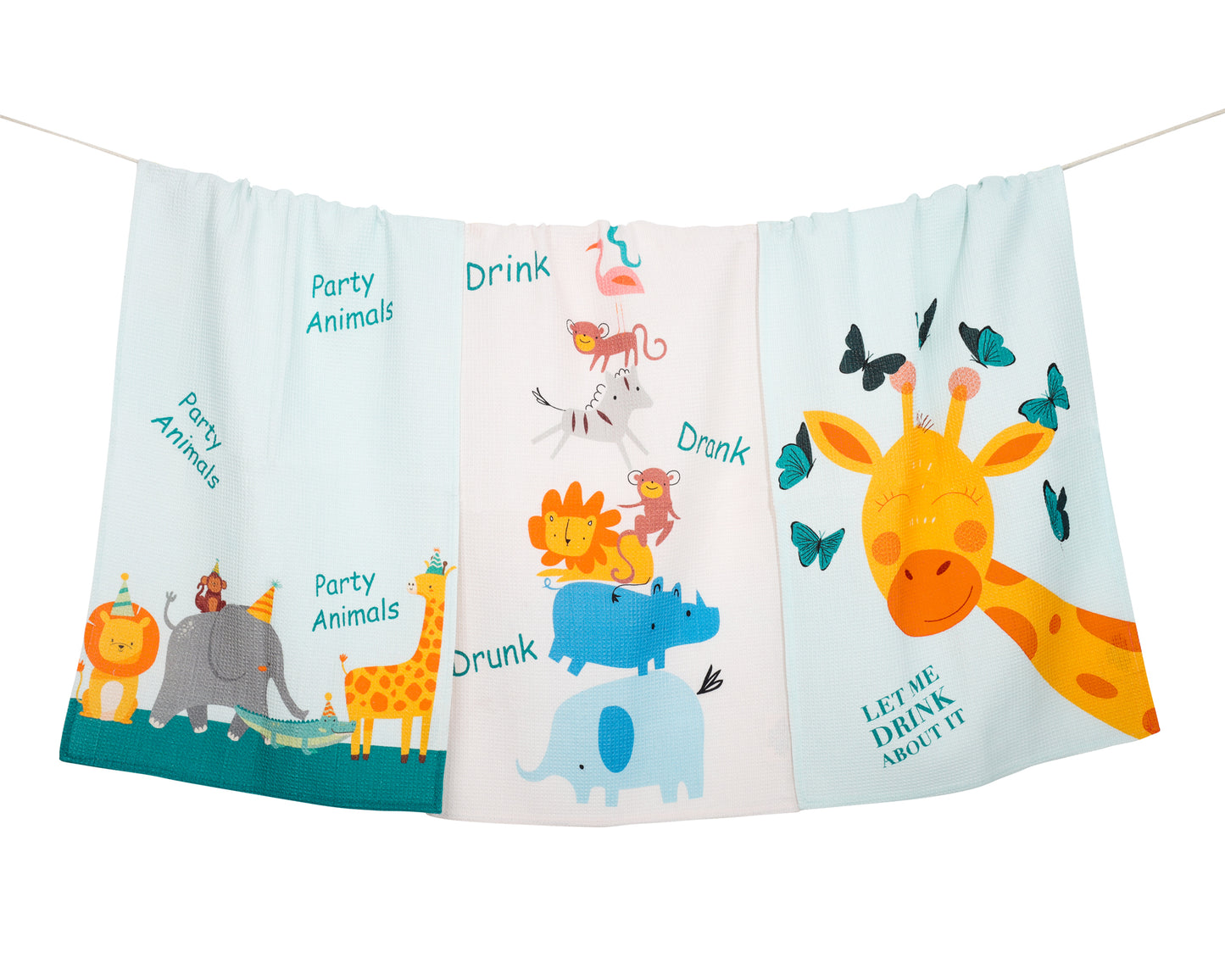 "Party Animals" Kitchen Towel Set