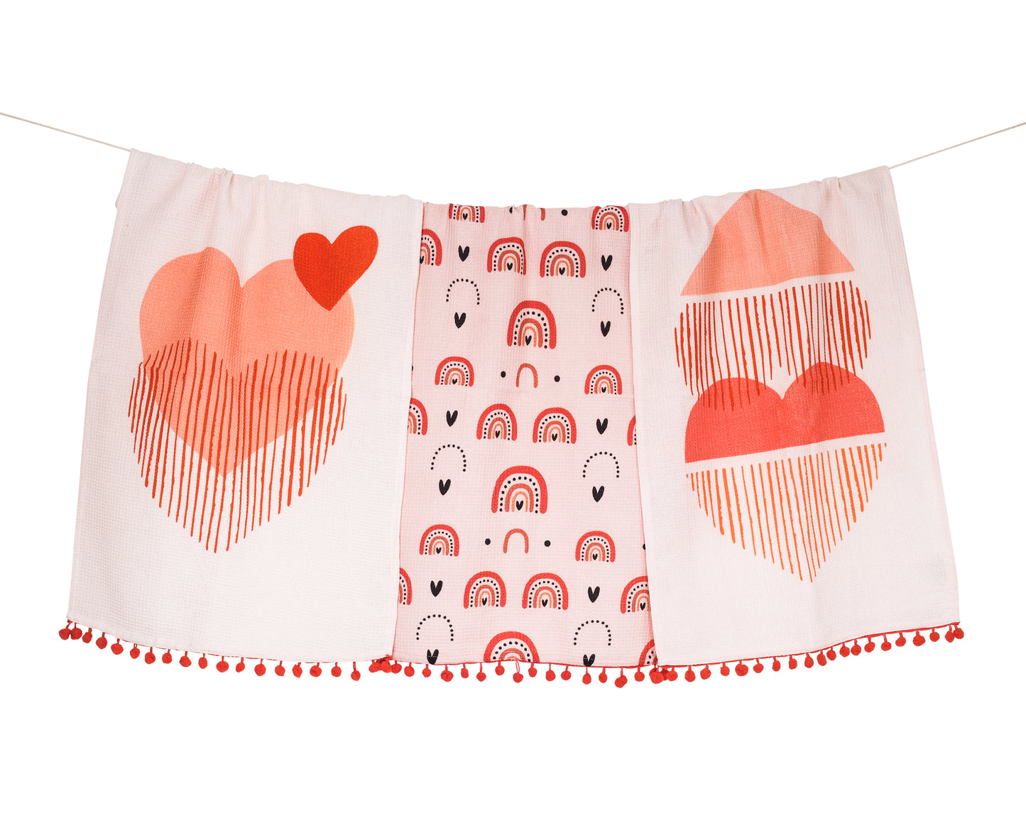Modern Heart & Rainbow Towel Set