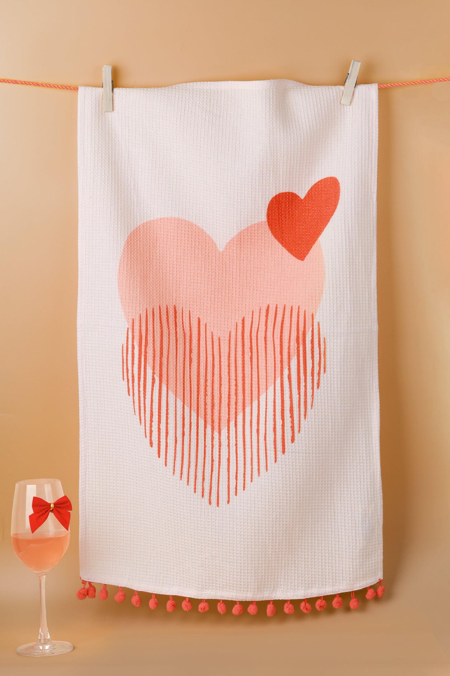 Modern Heart & Rainbow Towel Set