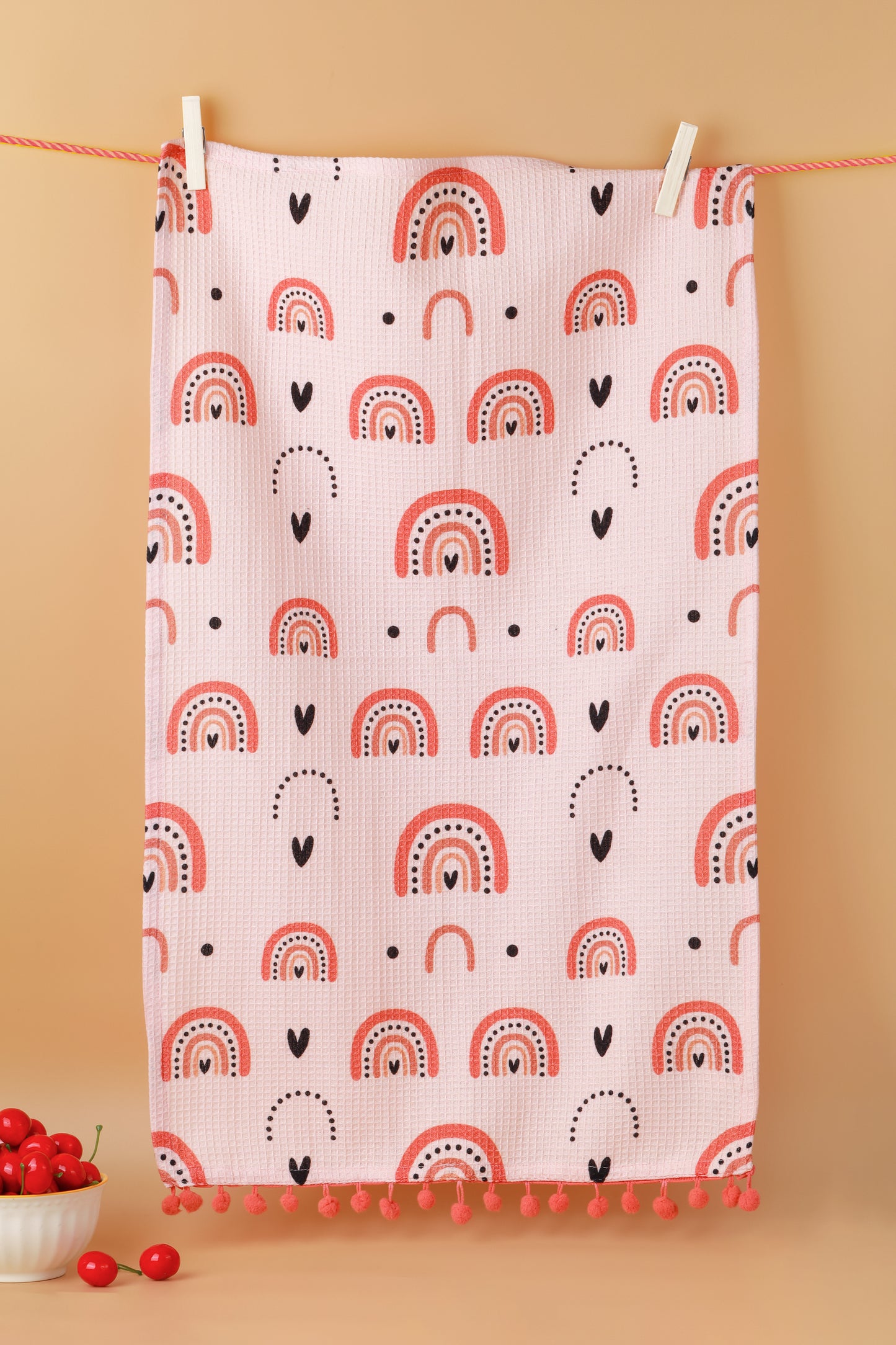 Modern Heart & Rainbow Towel Set