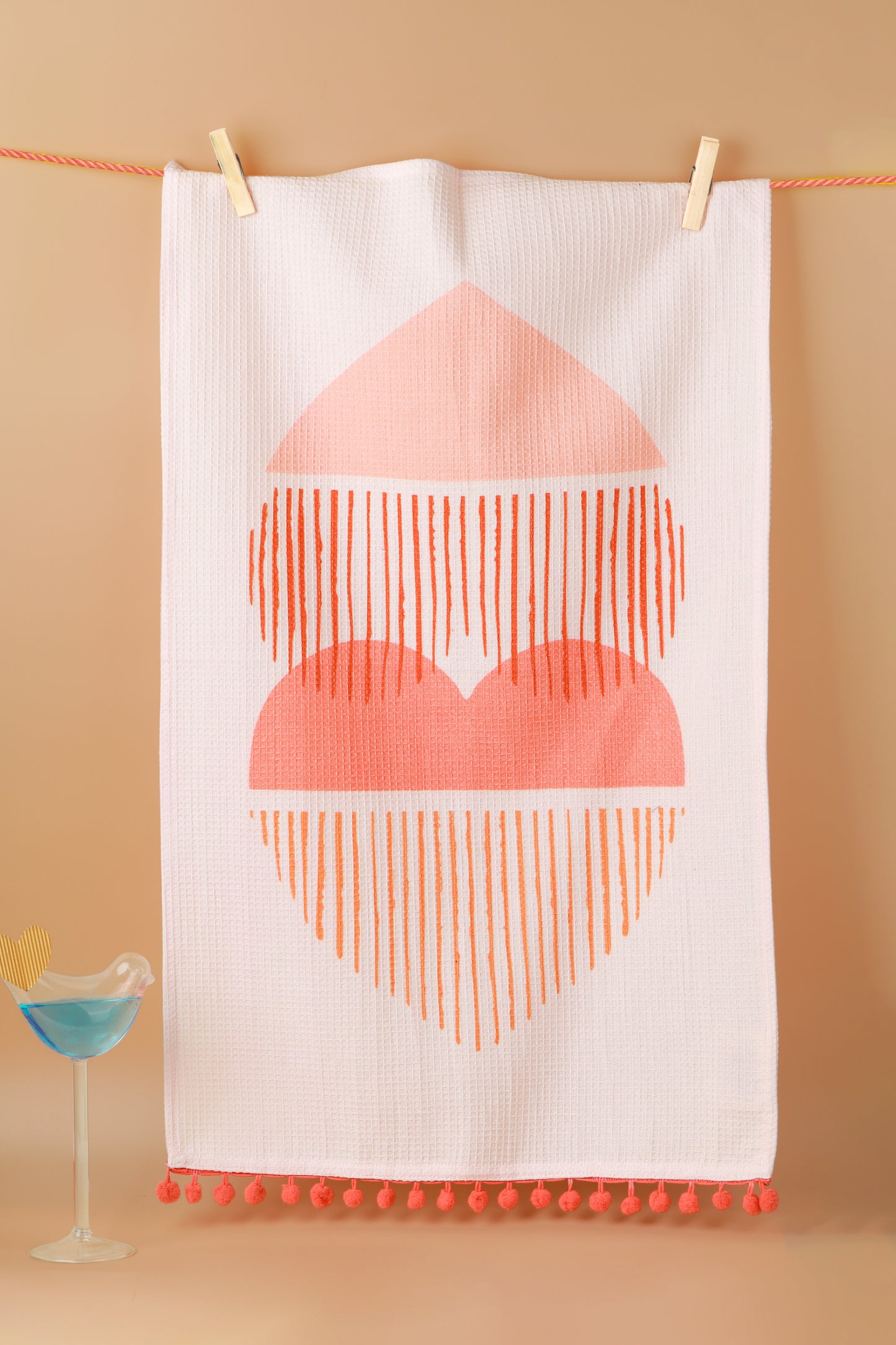 Modern Heart & Rainbow Towel Set