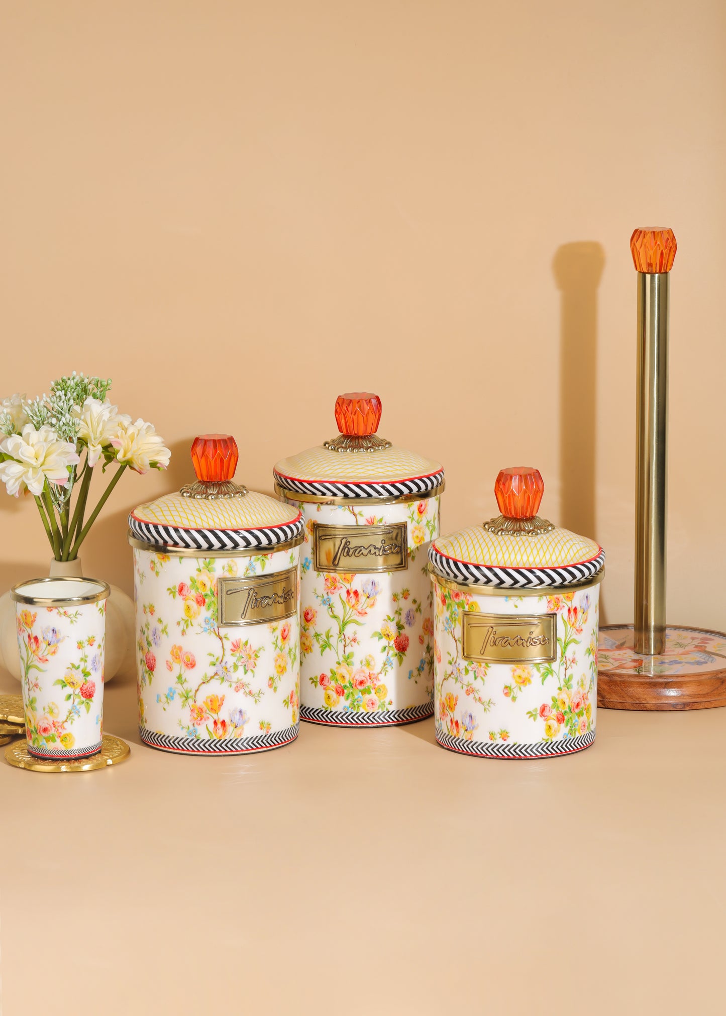 Tiramisu Floral Garden Decorative Kitchen Canister – Small