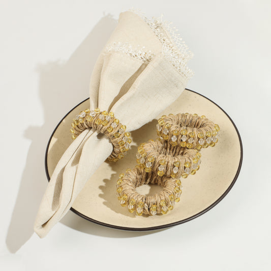 Golden Jute Circlet Napkin Rings tiramisuusa