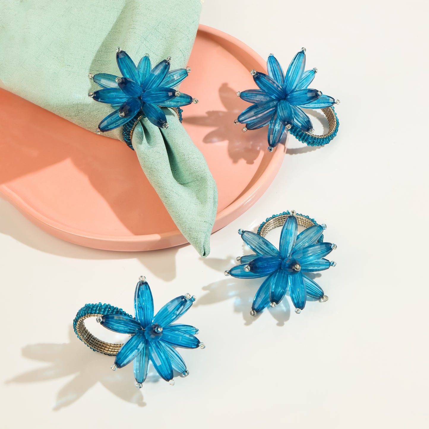 Blue Bloom Napkin Rings tiramisuusa