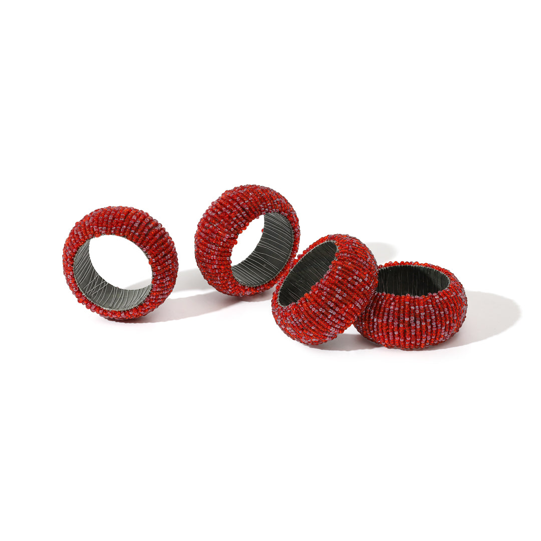 Rosso Beaded Napkin Rings
