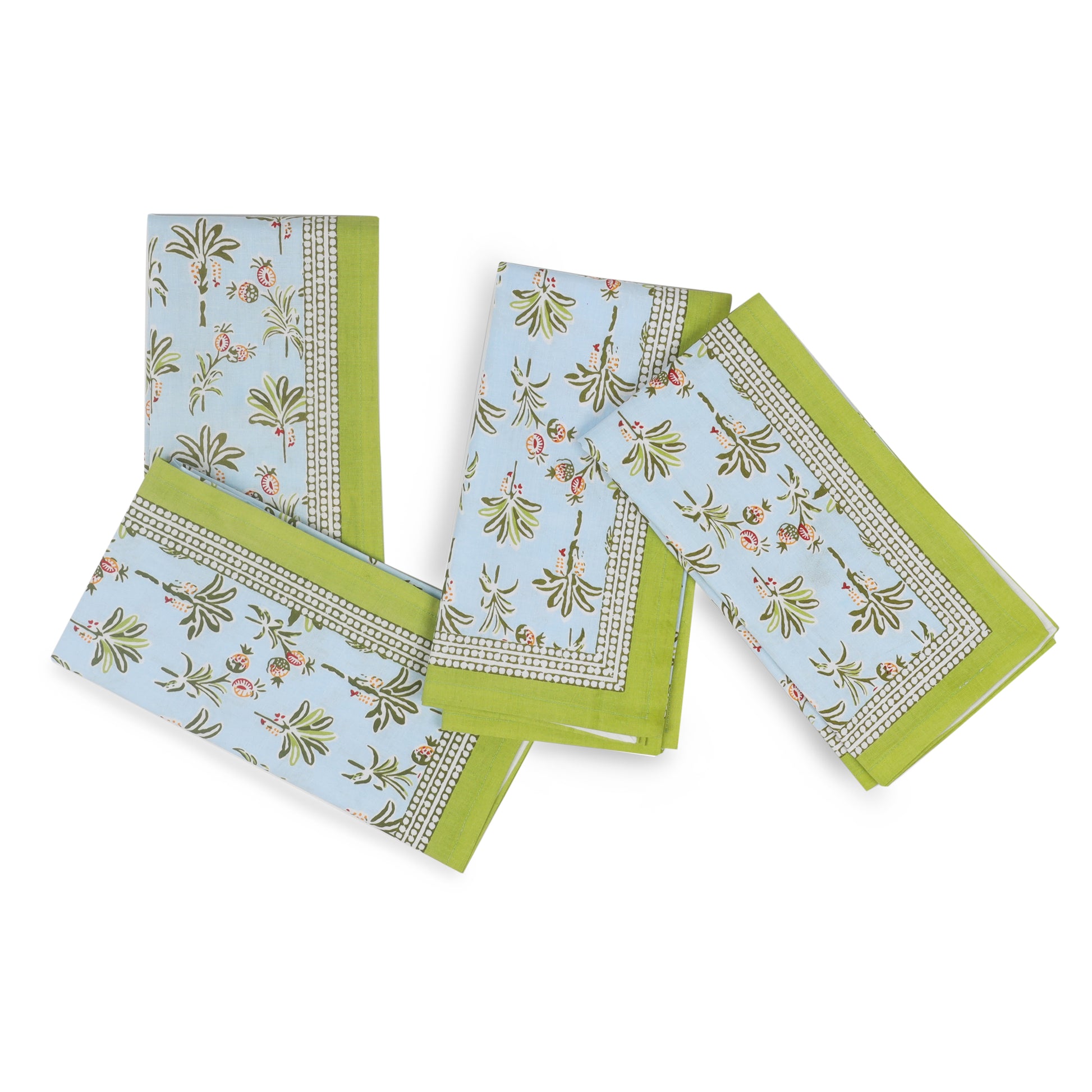 Tropical Opulence Block Print Cotton Napkins tiramisuusa