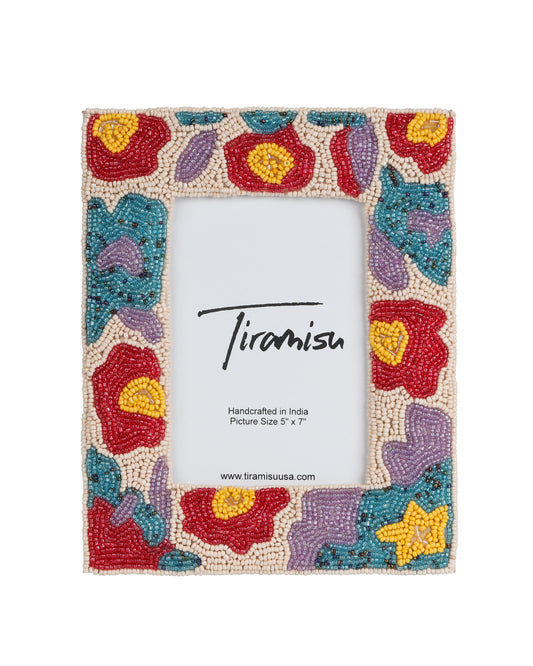 Tiramisu Vibrant Vue Beaded Spectrum 5 x 7 Picture Frame tiramisuusa