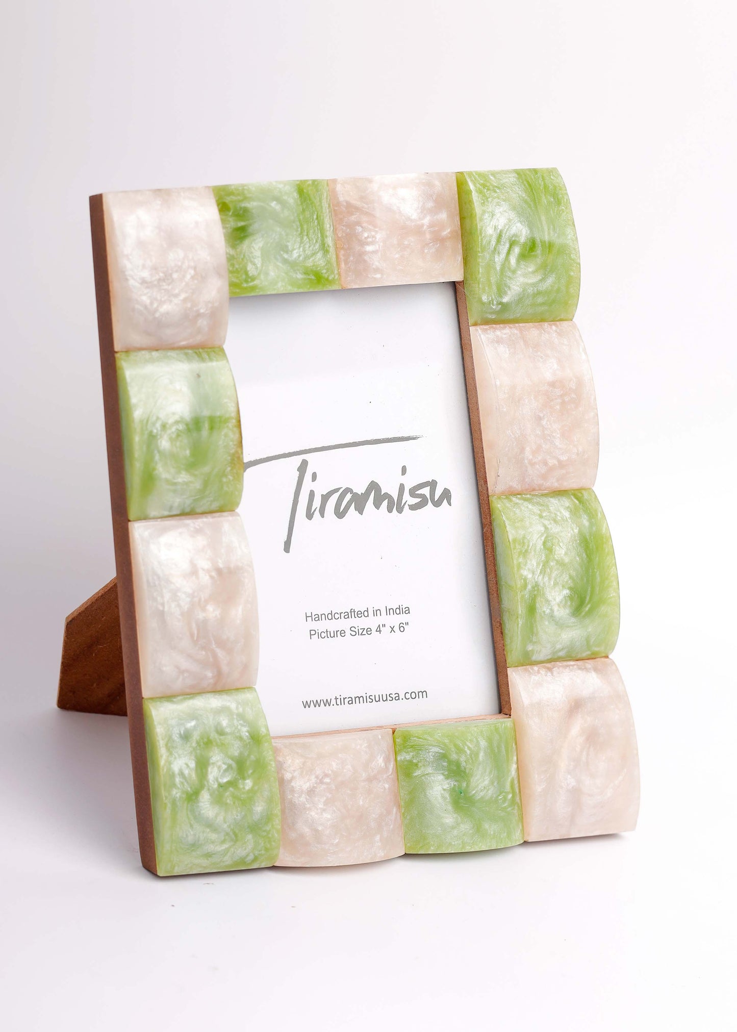 Verdant Pearl Mosaic Resin Photo Frame