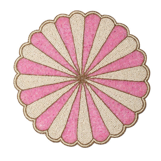 Pink Scalloped Beaded Placemat tiramisuusa