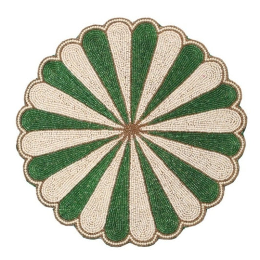 Green Scalloped Beaded Placemat tiramisuusa
