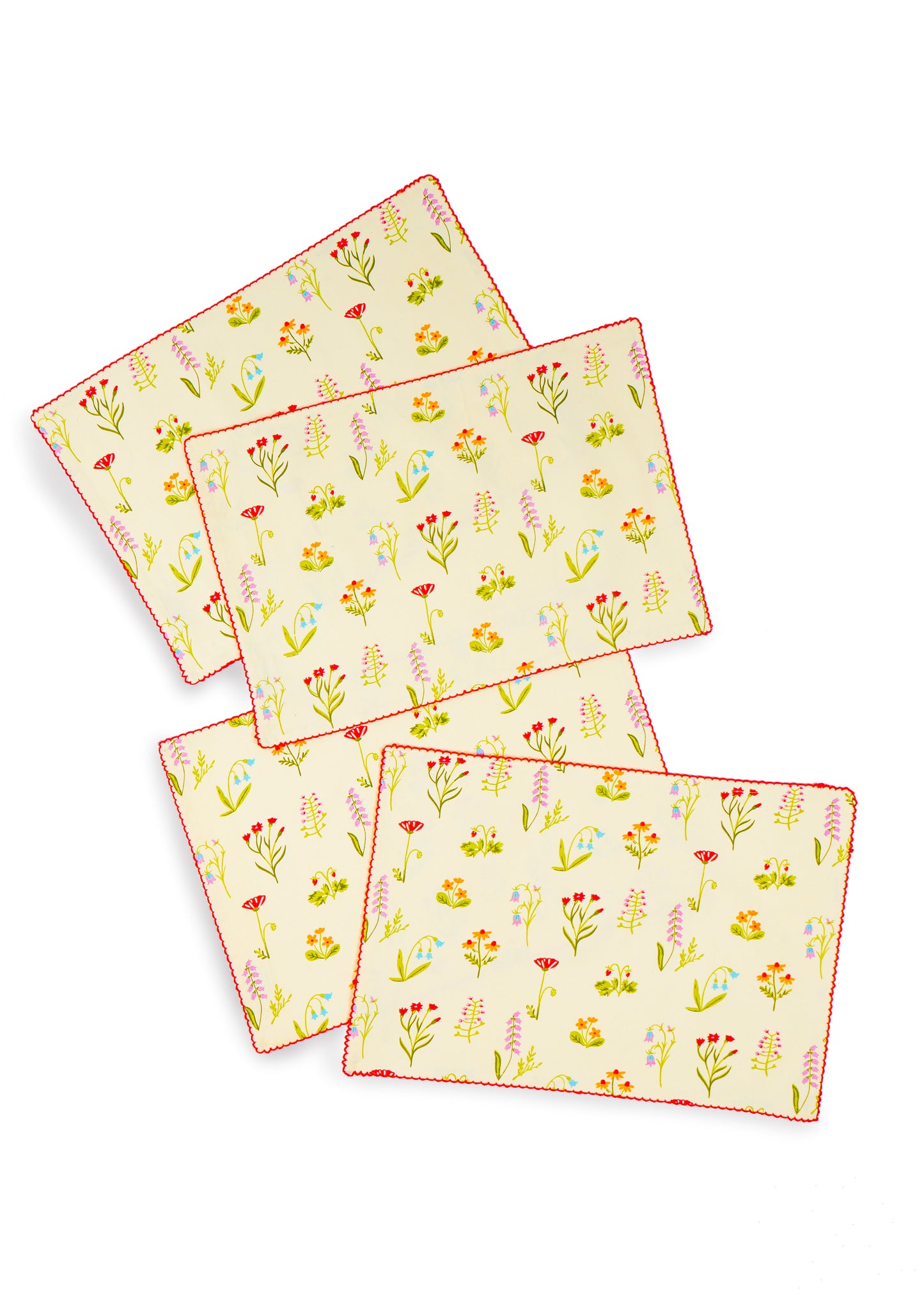 Spring Palette Block Print Cotton Placemats